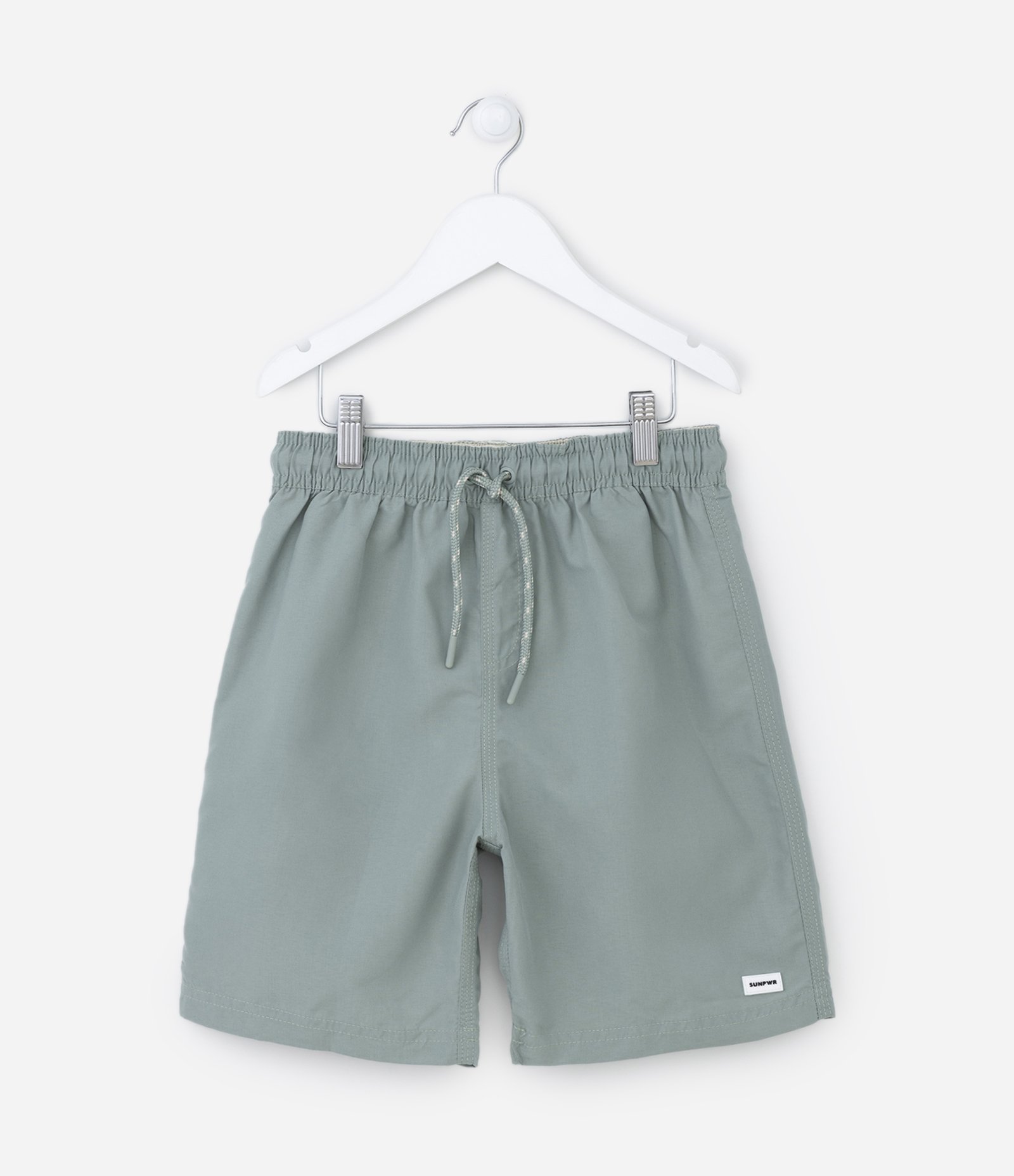 Bermuda de Banho Infantil com Etiqueta Emborrachada - Tam 5 a 14 anos Verde 1