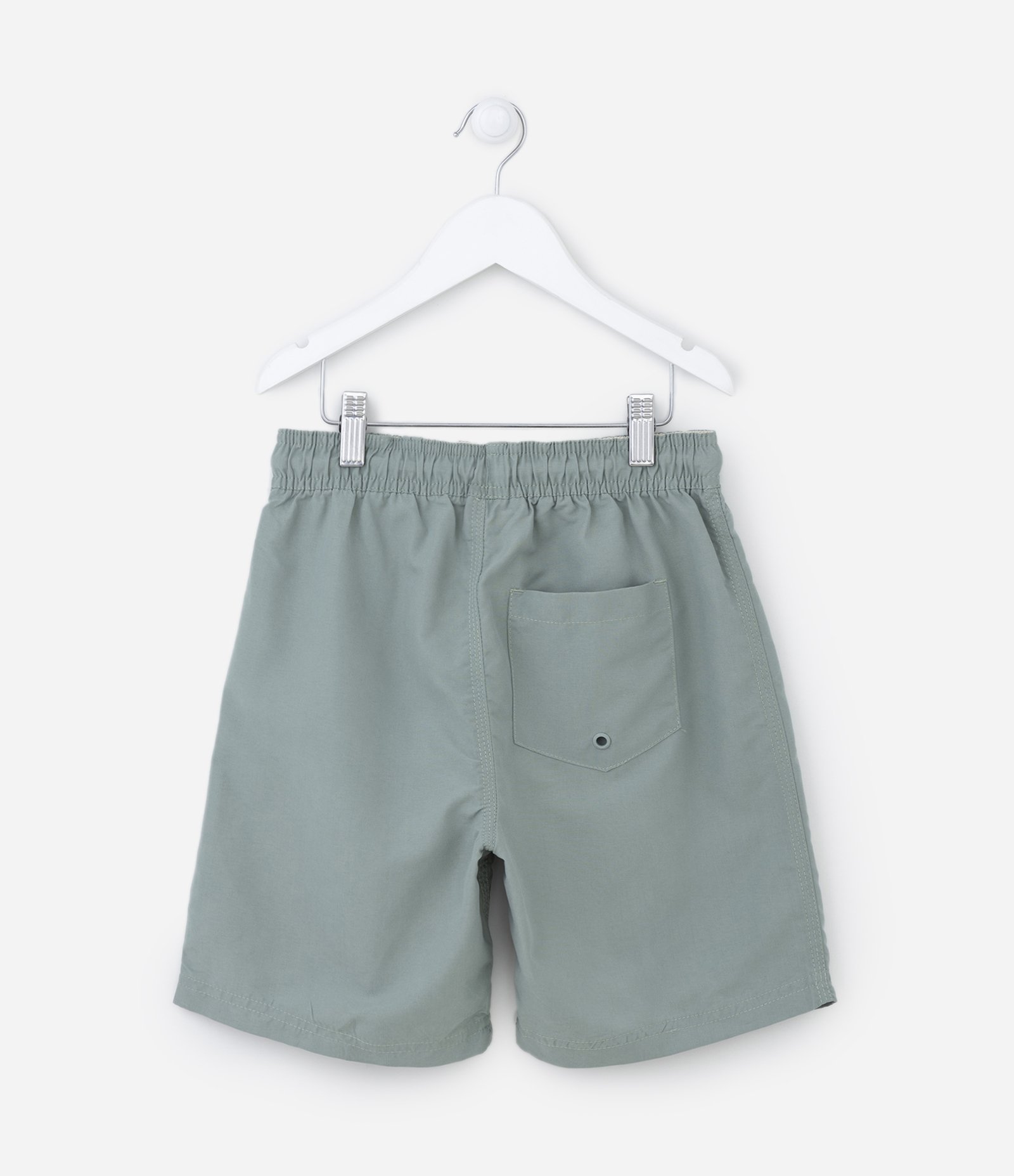 Bermuda de Banho Infantil com Etiqueta Emborrachada - Tam 5 a 14 anos Verde 2