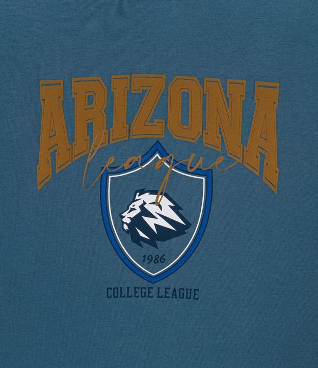 Remera Infantil con Capucha y Lettering Arizona - Talle 5 a 14 años Azul 3