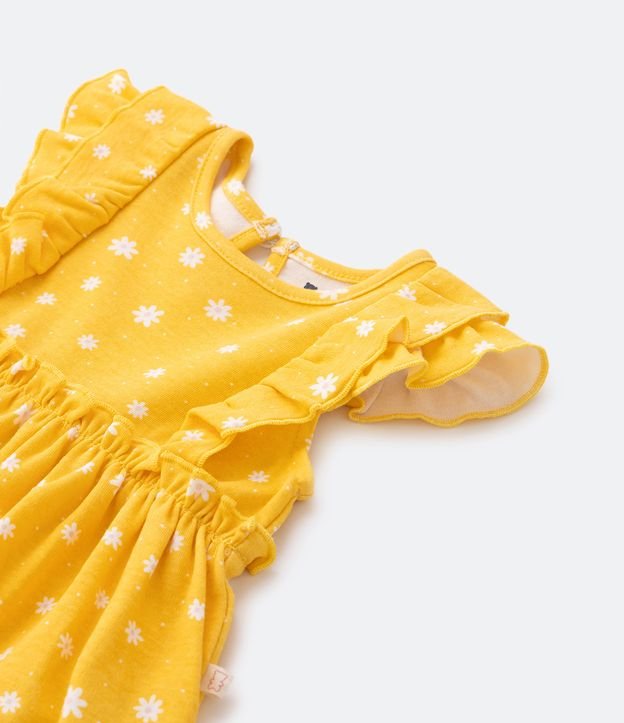 Vestido Infantil Babadinhos E Estampa De Flores Acompanha Calcinha