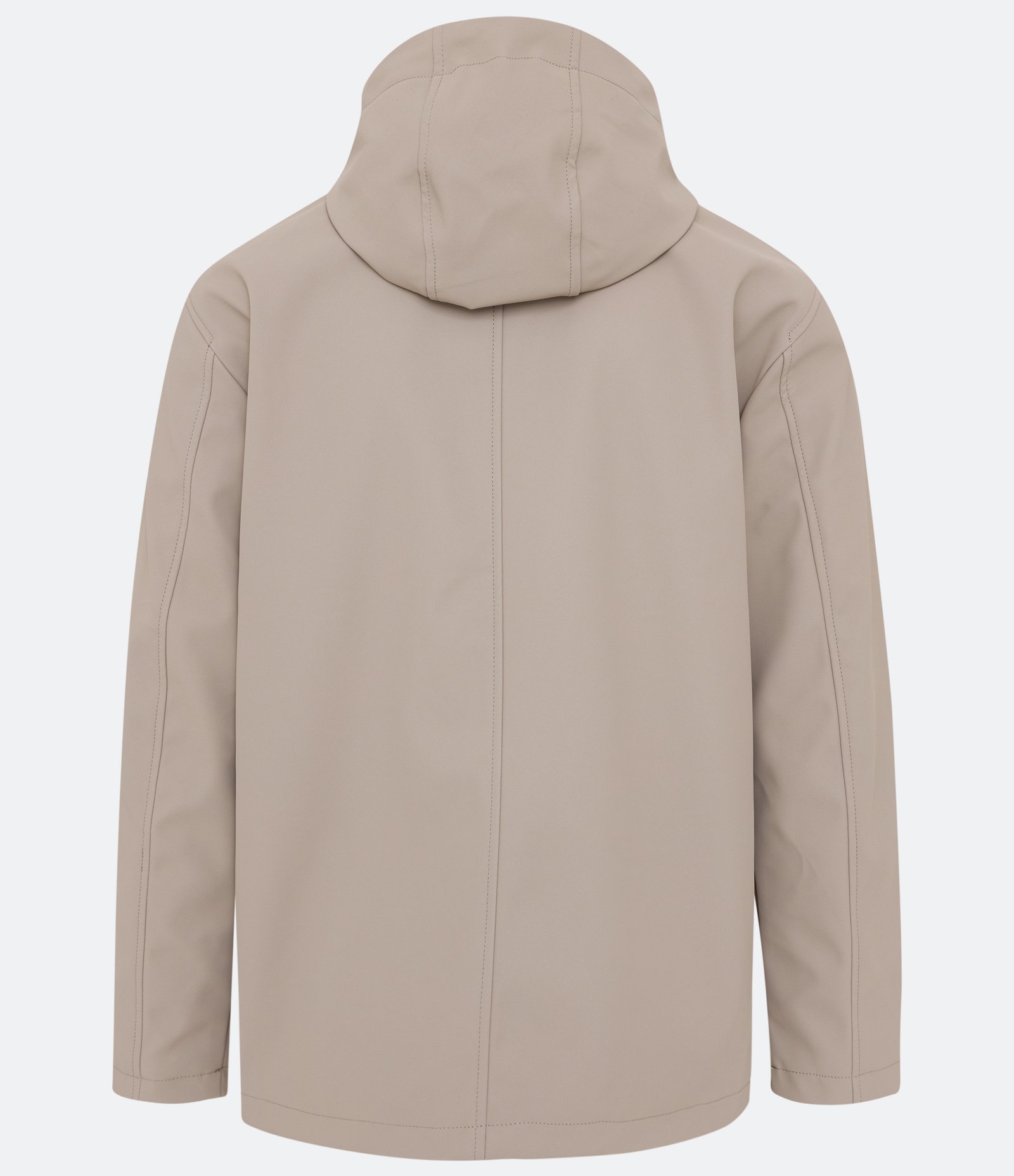 Jaqueta Impermeável com Capuz e Bolsos com Zíper Bege 8