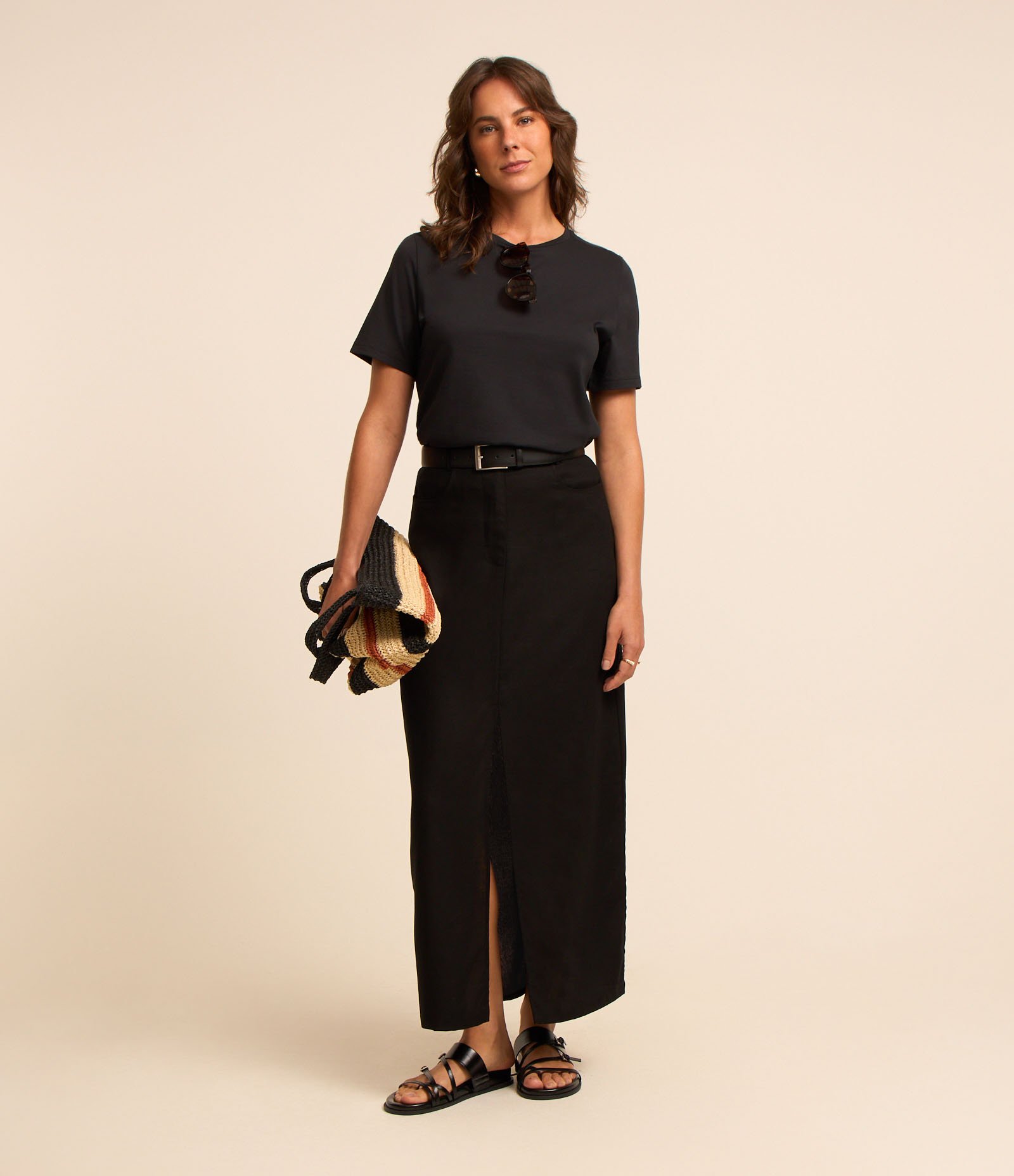 Camiseta Básica em Algodão Peruano com Manga Curta Preto 2