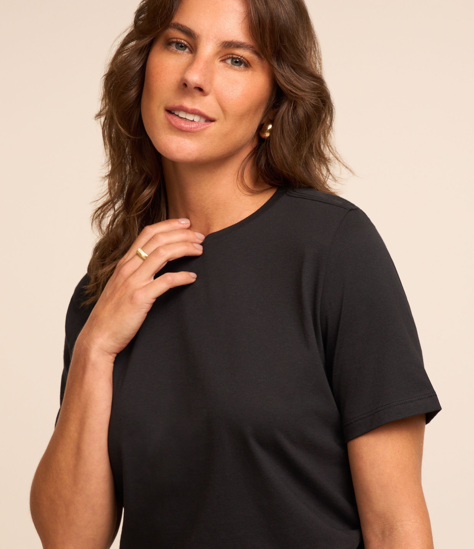 Camiseta Básica em Algodão Peruano com Manga Curta Preto 3