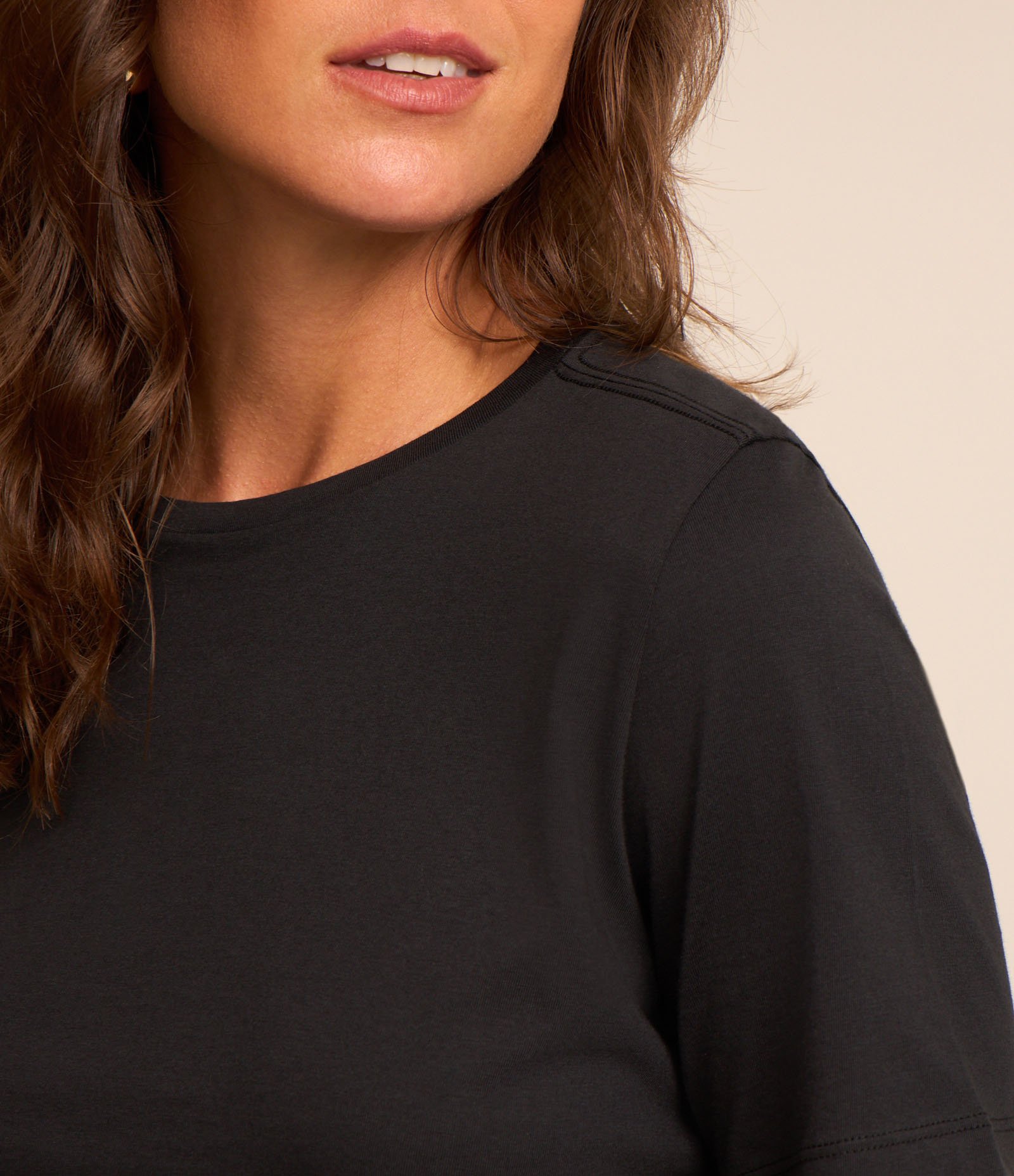 Camiseta Básica em Algodão Peruano com Manga Curta Preto 4