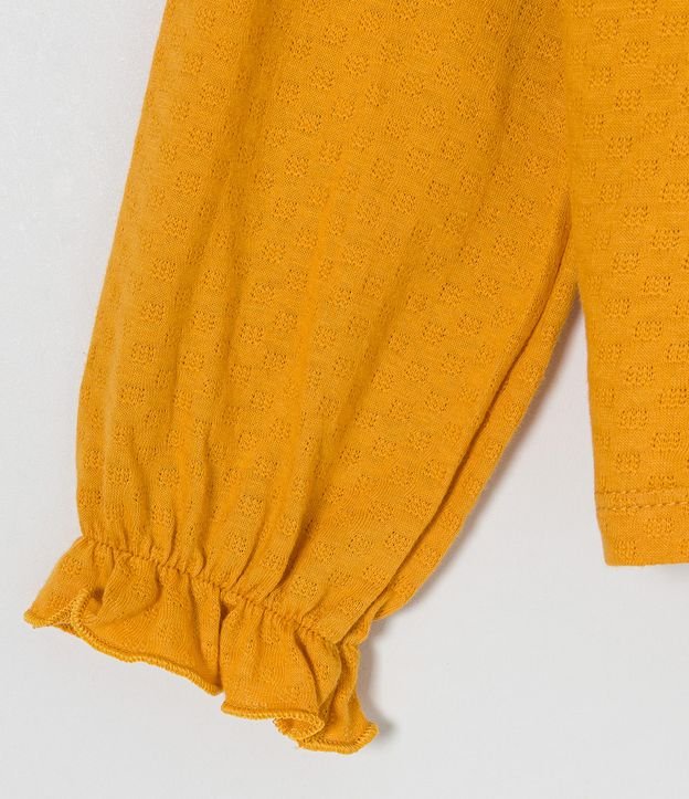 Blusa Infantil con Volado Broderie - Talle 1 a 5 años Amarillo 4