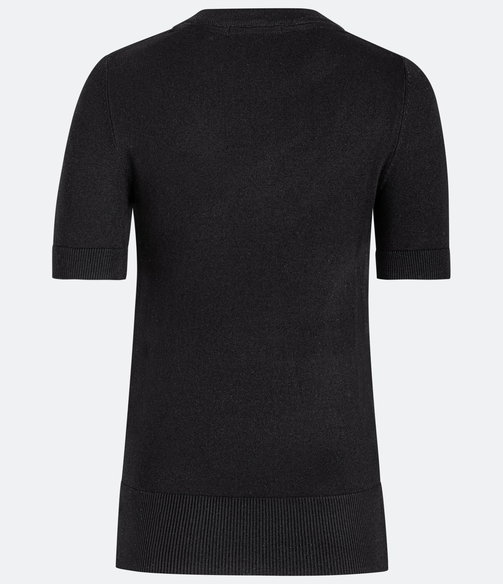 Blusa Básica em Tricô com Barra Canelada Preto 6