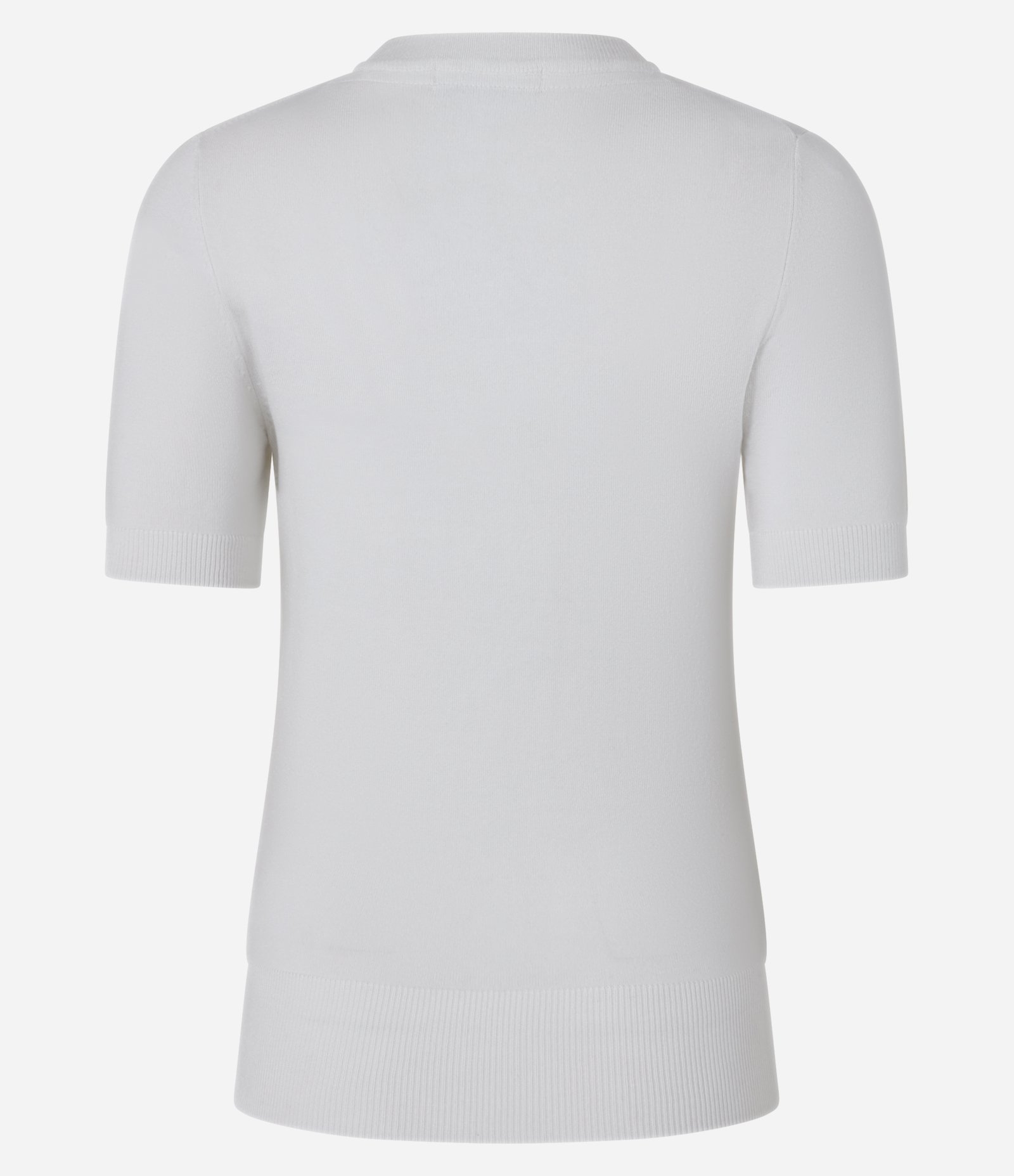 Blusa Básica em Tricô com Barra Canelada Branco 8