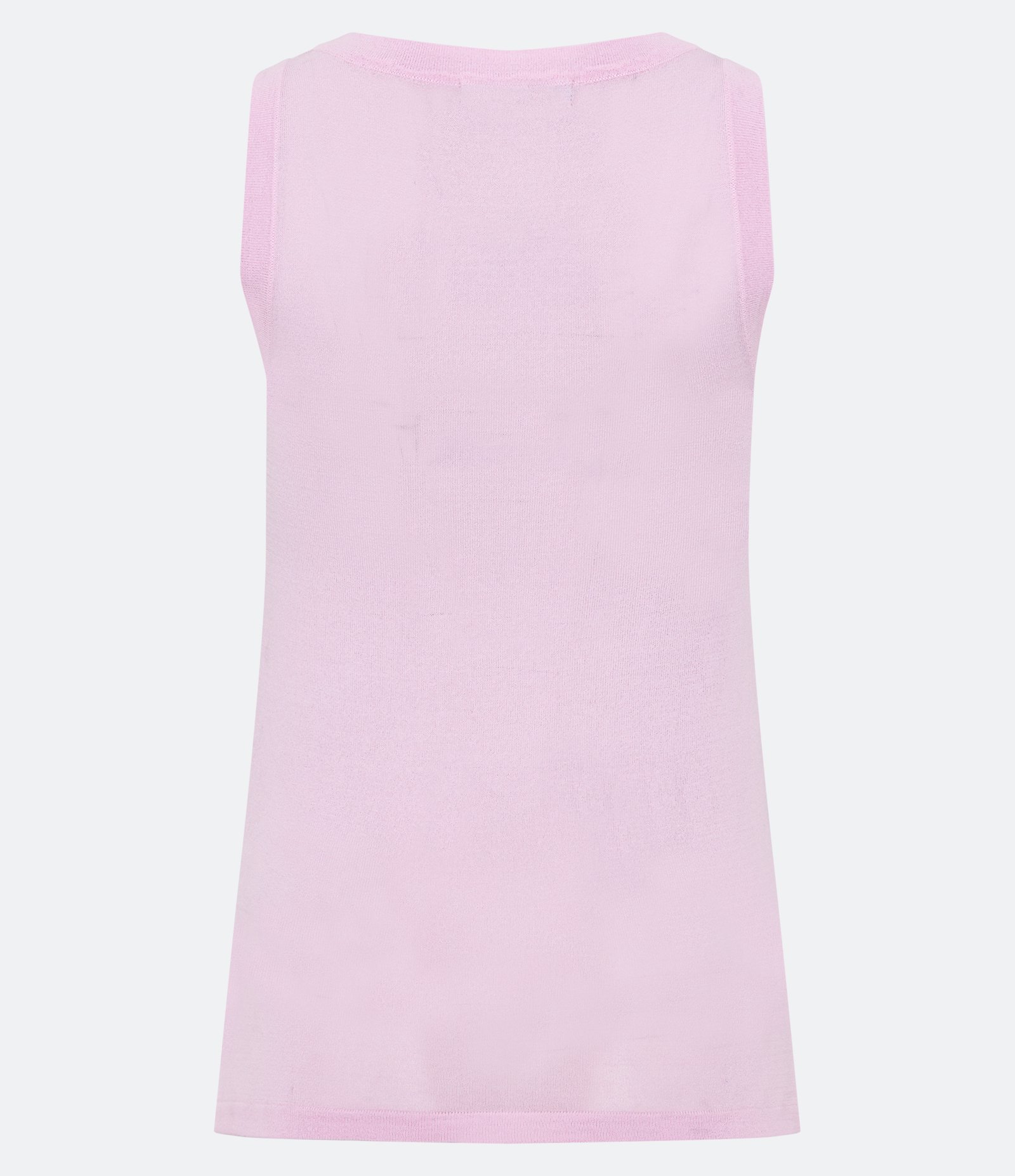 Blusa Sem Manga em Tricô Leve com Gola U Rosa Claro 7
