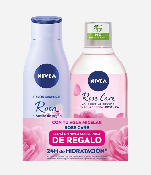 Kit Nivea Rose Care Loci N Corporal Agua Micelar Bifasica Kit