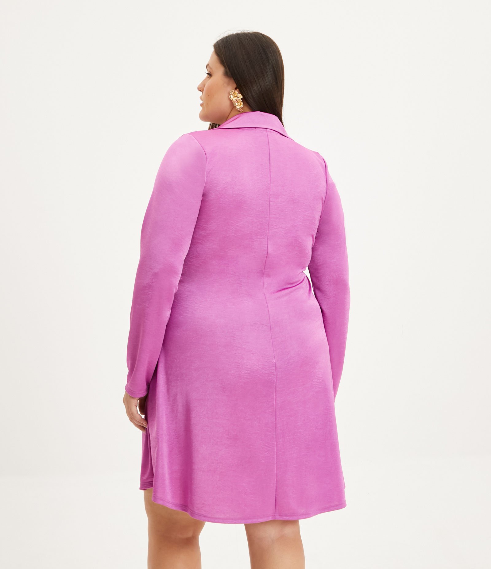 Vestido Curto em Jersey com Detalhe Transpassado Curve & Plus Size Lilás 3