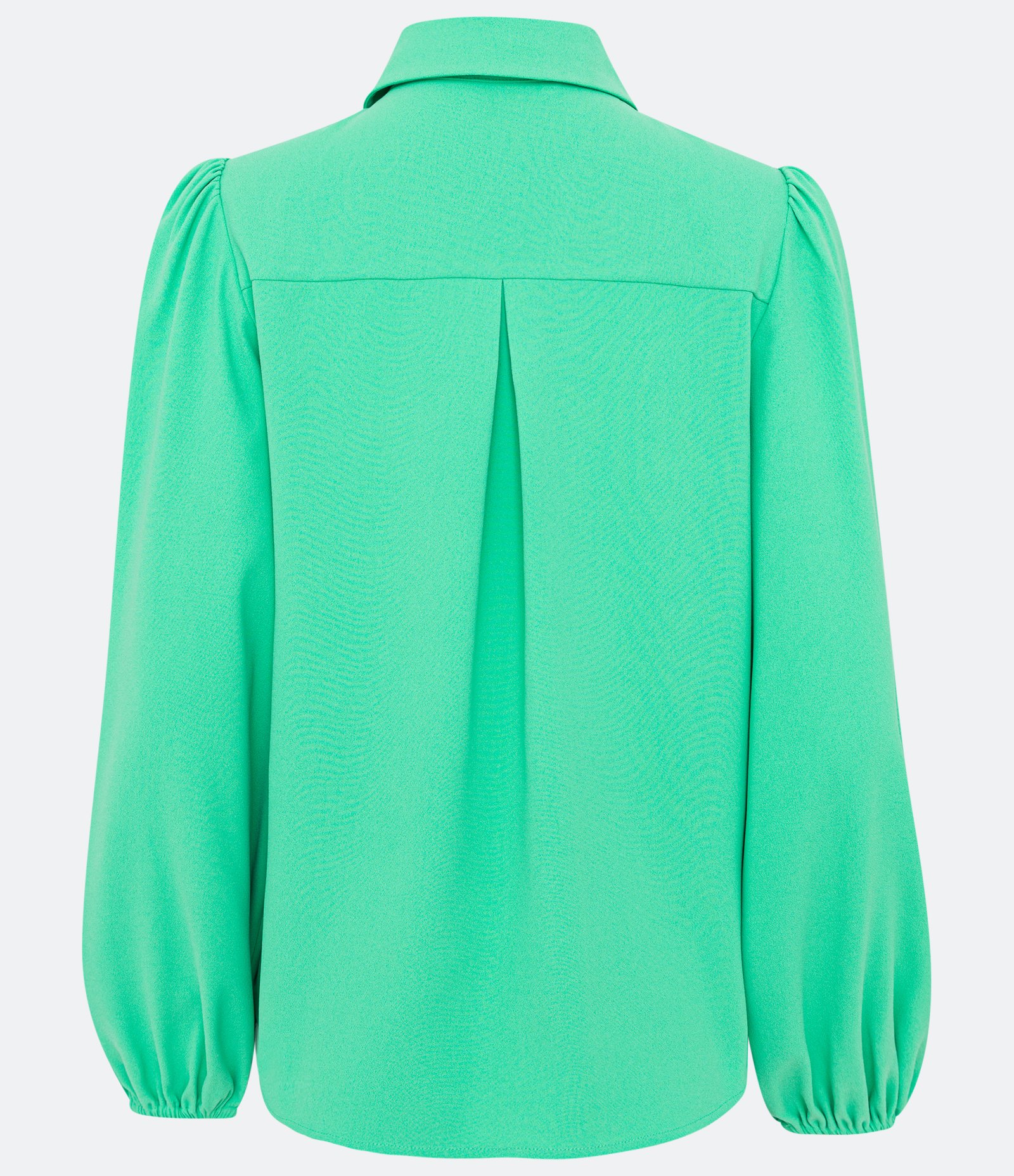 Camisa em Crepe com Ondulado e Mangas Bufantes Verde 7