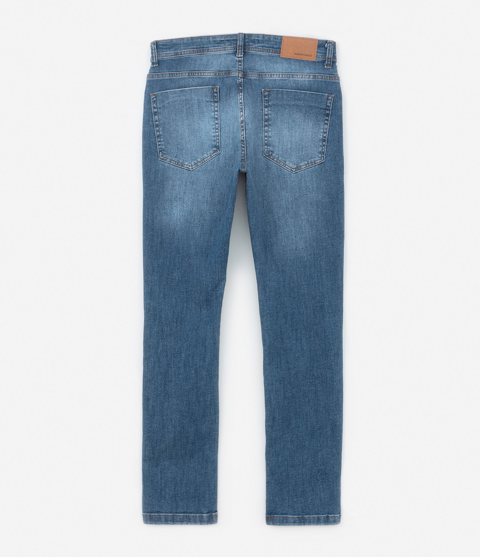 Calça Slim Básica Jeans com Elastano Azul Médio 7