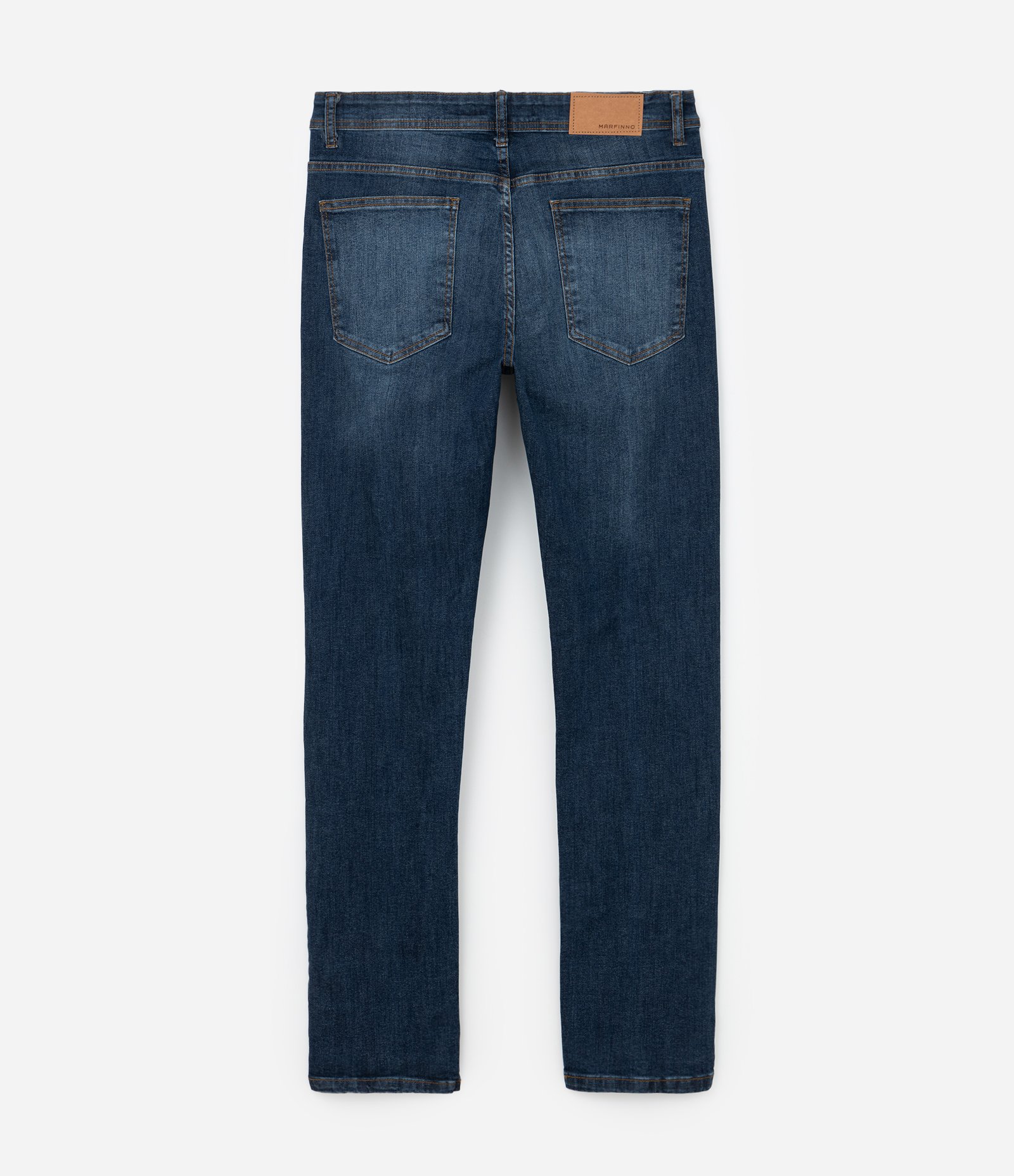Calça Slim Jeans com Elastano e Pesponto Contrastante Azul Escuro 2