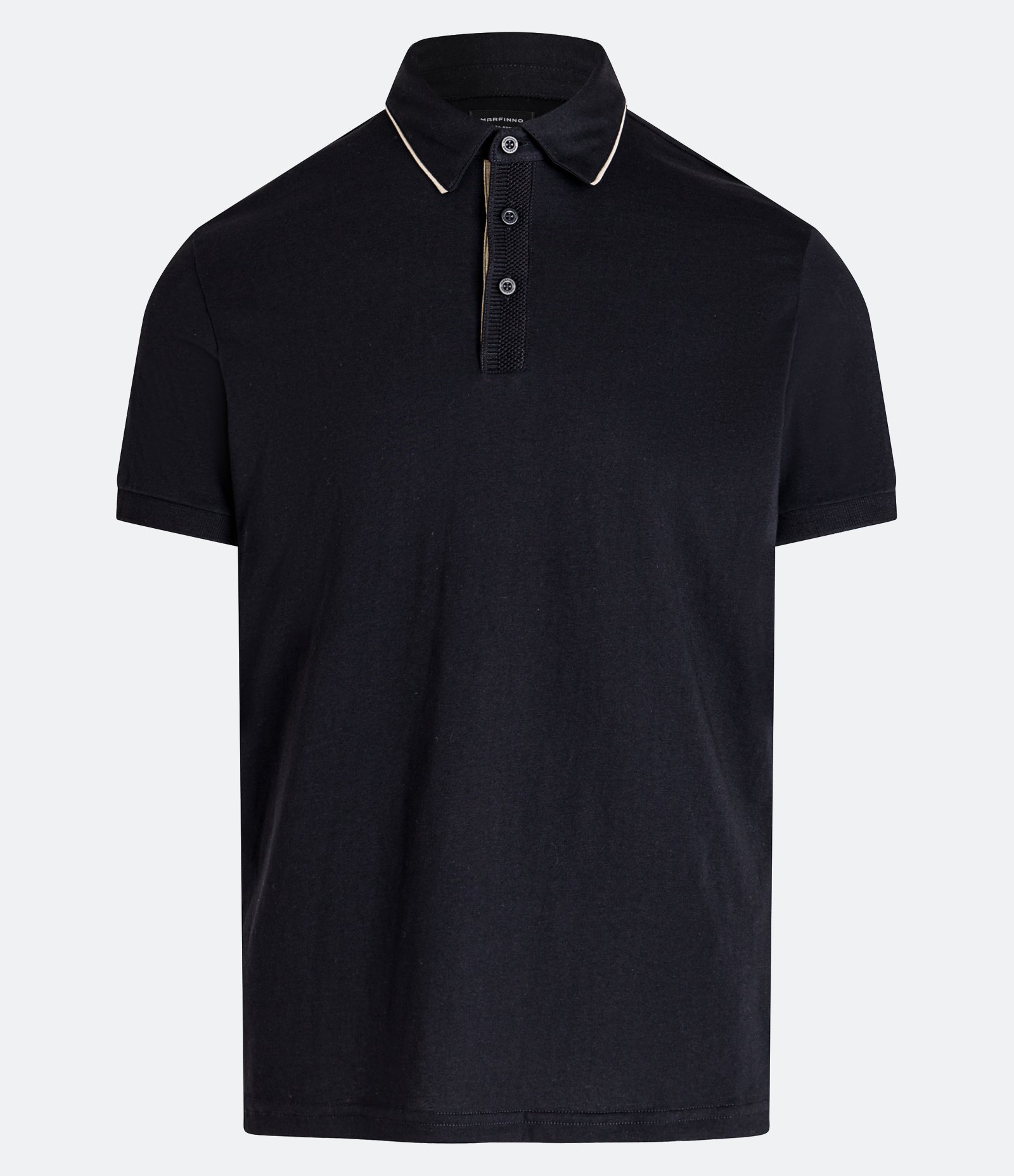Camisa Polo Regular em Algodão Peruano com Detalhe Contrastante na Gola Preto 7
