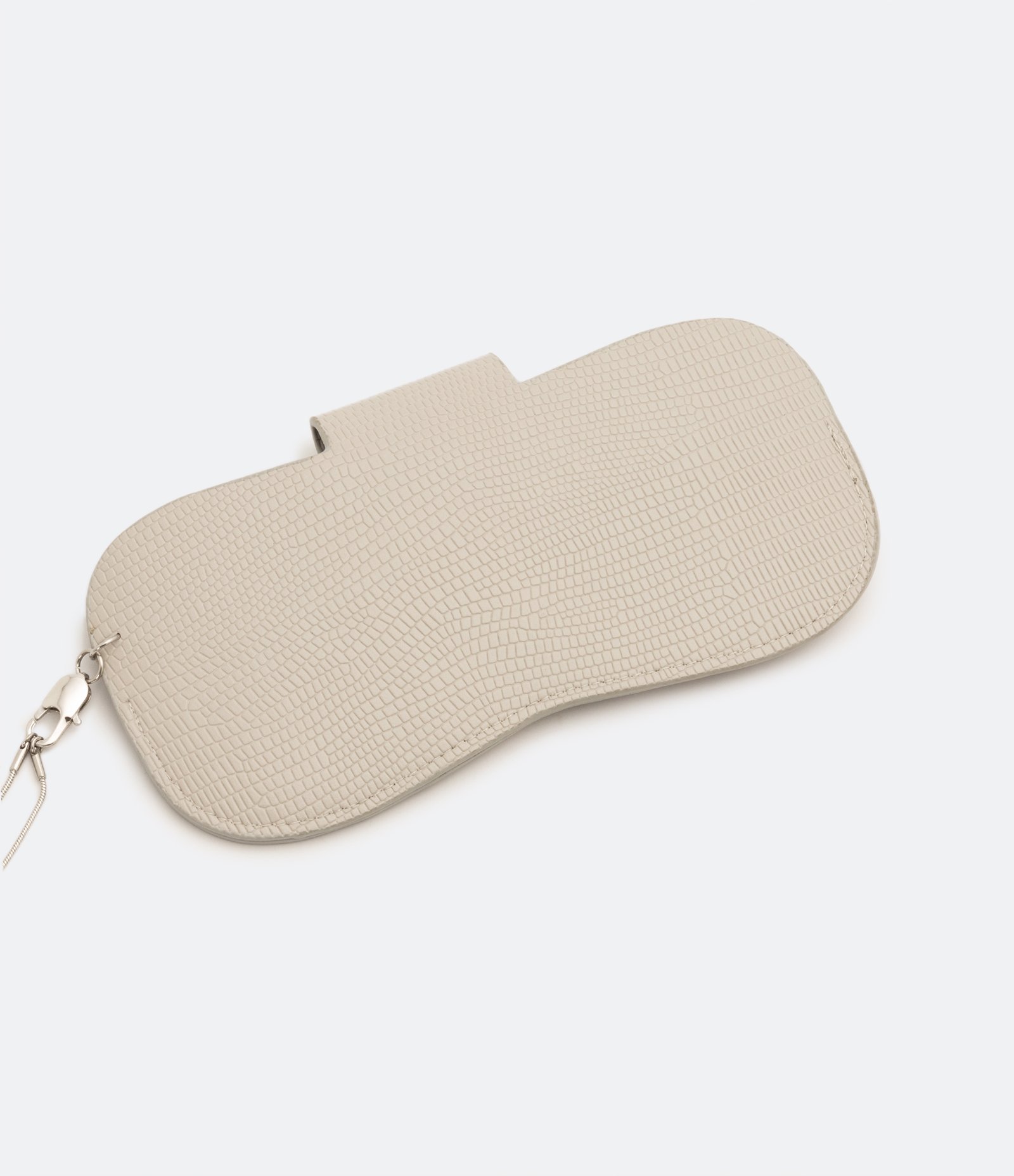 Estojo de Óculos com Botão e Alça de Corrente Bege 3