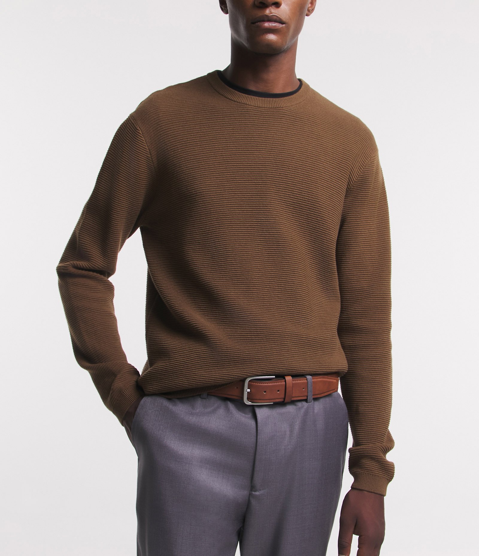 Cinto Médio com Fivela Quadrada Marrom Médio 4