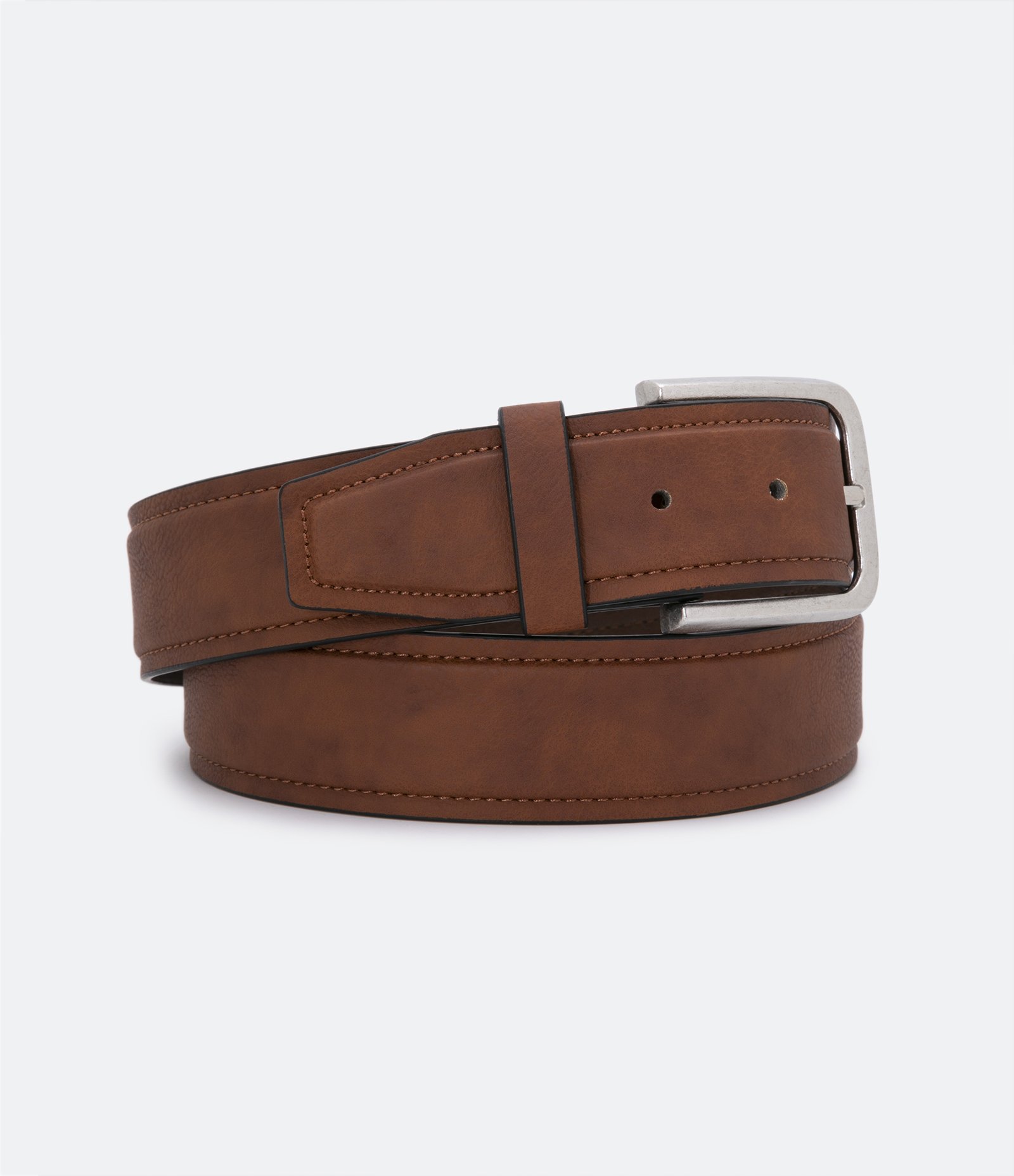 Cinto Médio com Fivela Quadrada Marrom Médio 2