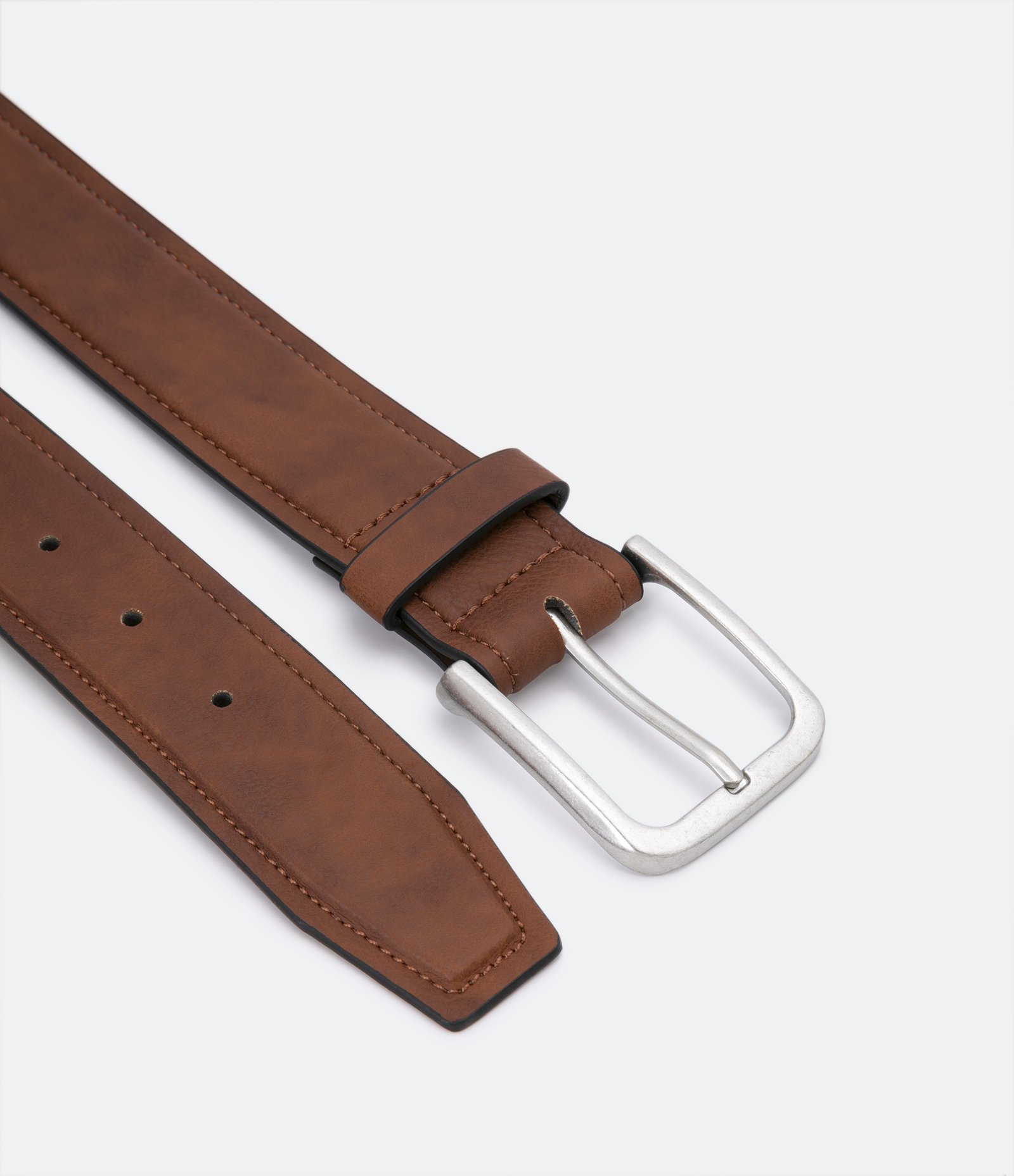 Cinto Médio com Fivela Quadrada Marrom Médio 3