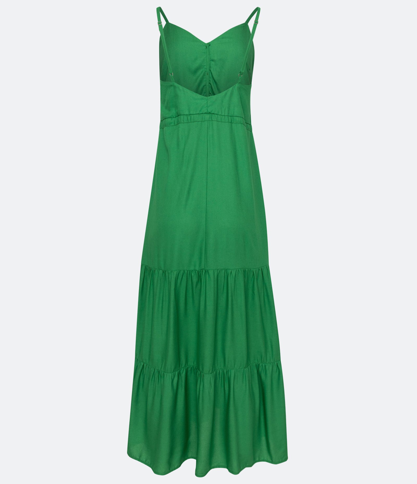 Vestido New Midi em Viscose com Botões e Babado na Barra Verde 8