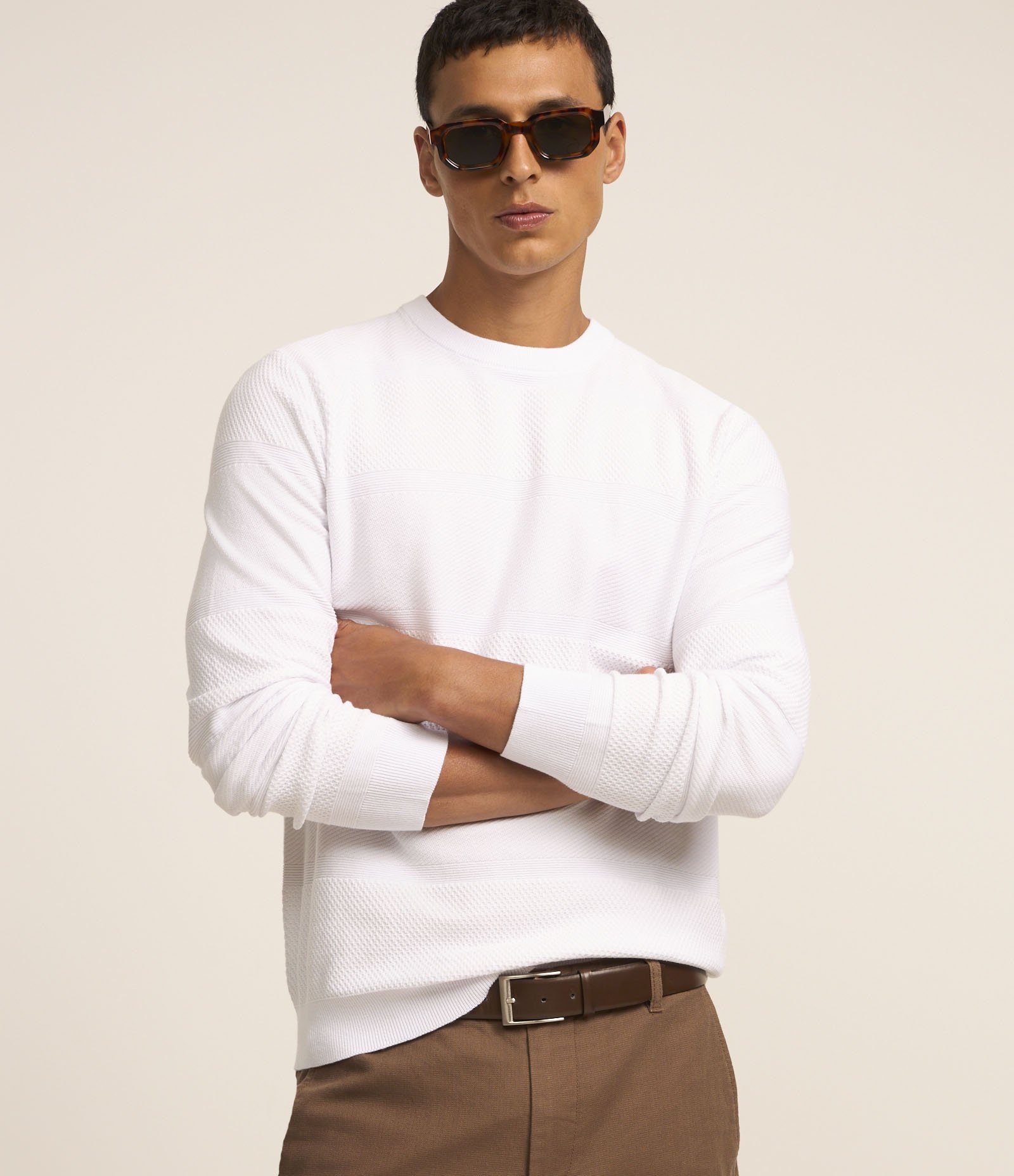 Casaco Comfort em Algodão Texturizado Off White 2