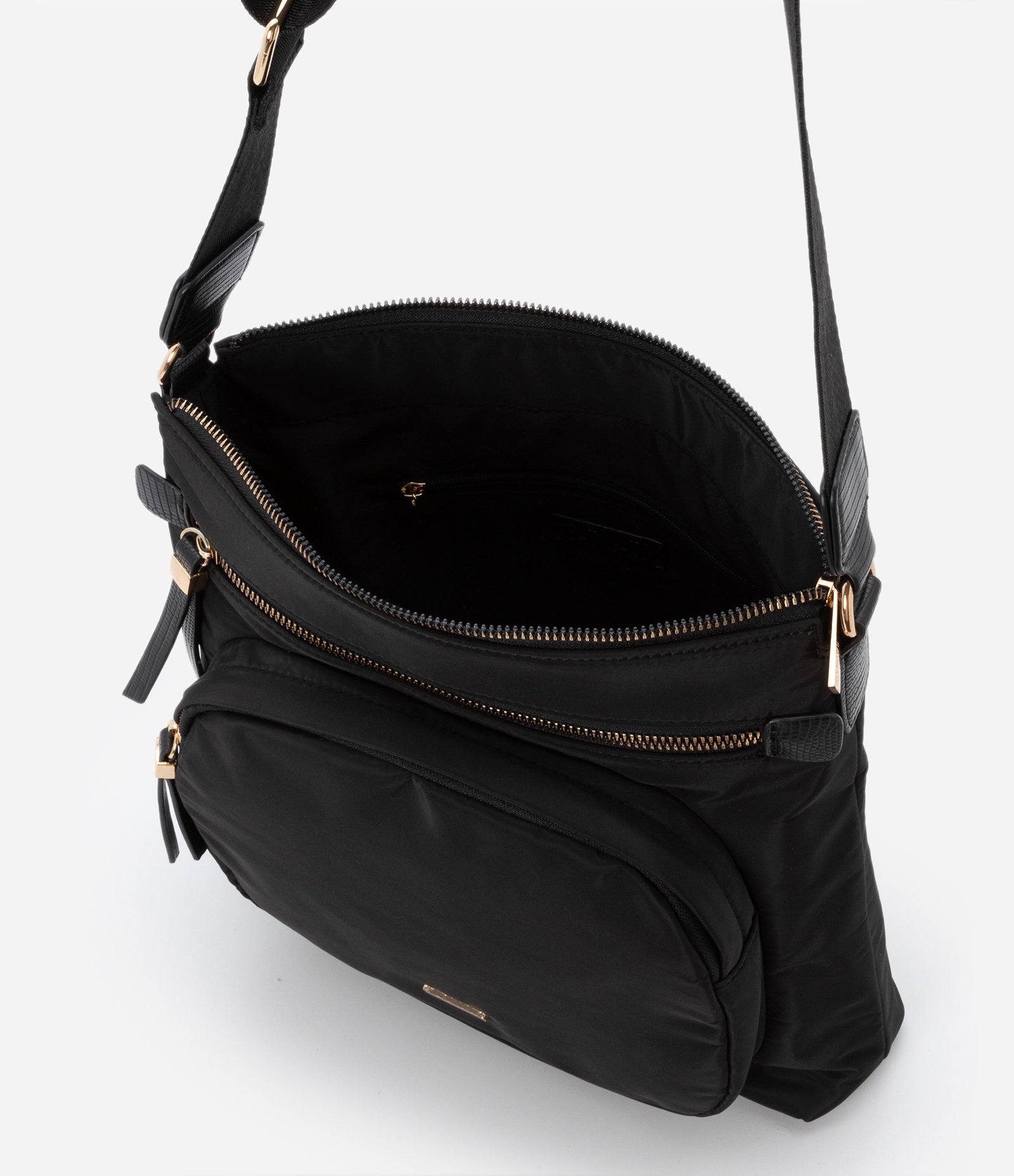 Bolsa Postman com Alça Gorgurão e Bolso Frontal Preto 5