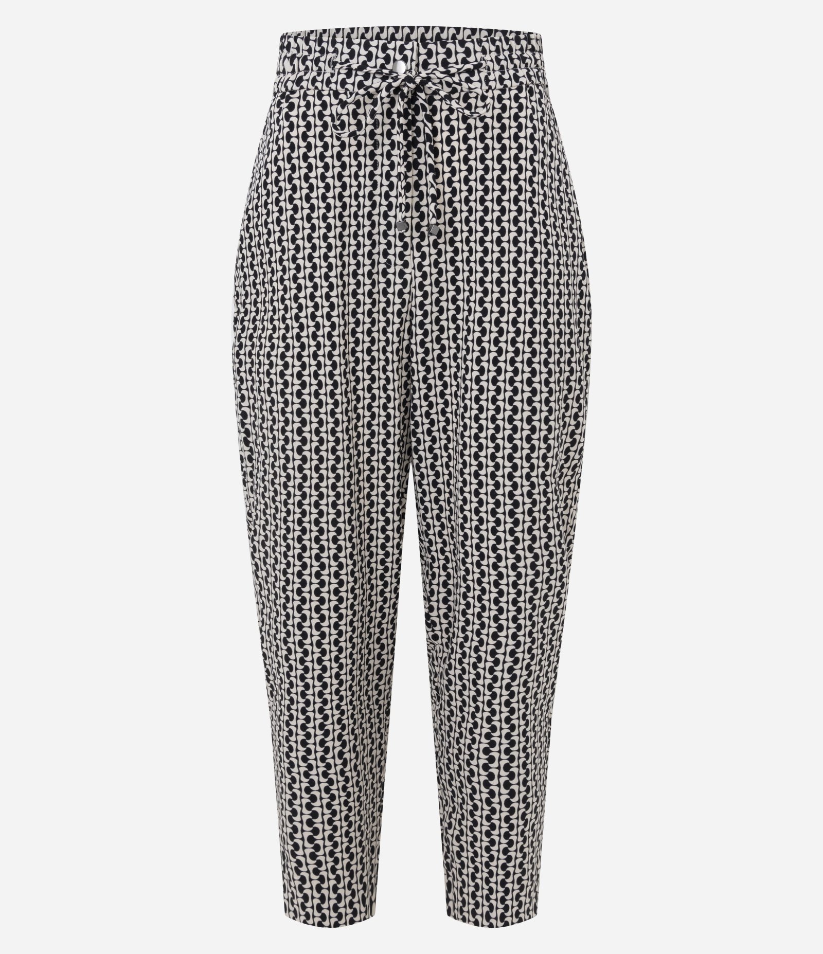 Calça Pijama em Crepe com Estampa Geométrica Preto 5