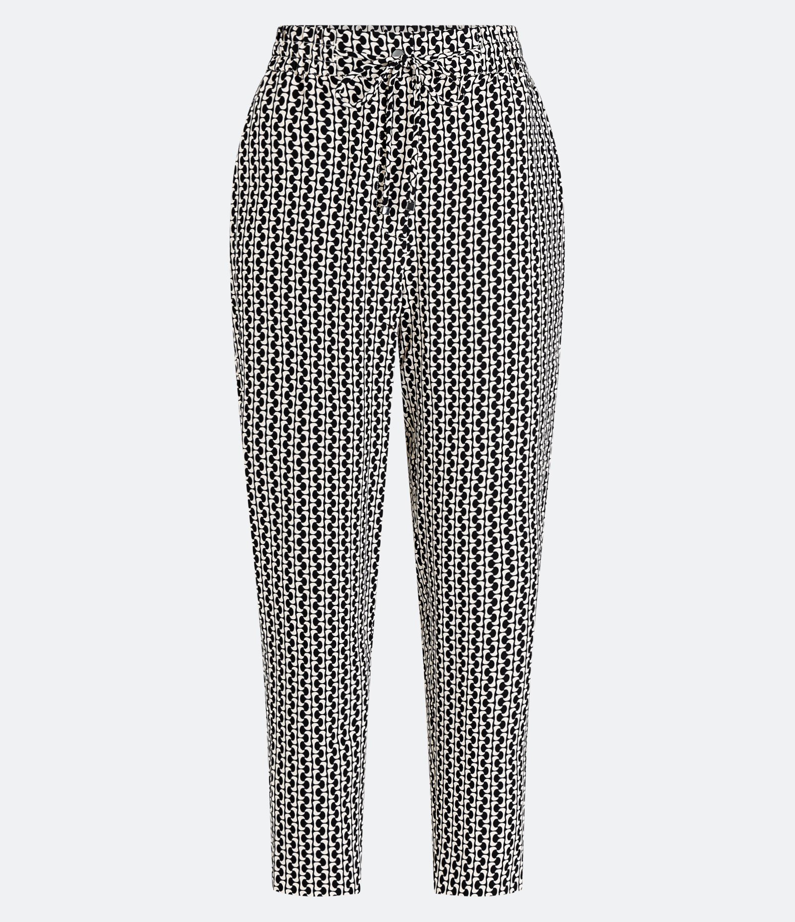 Calça Pijama em Crepe com Estampa Geométrica Preto 6