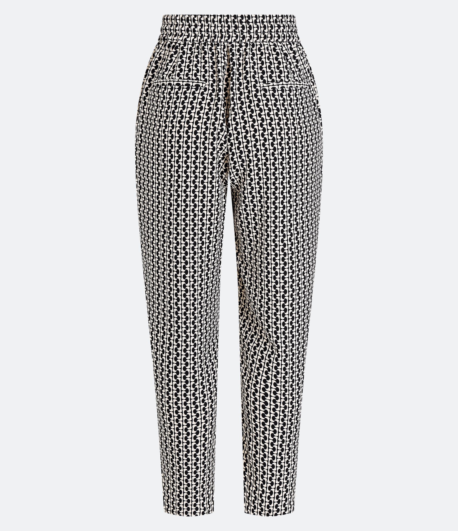 Calça Pijama em Crepe com Estampa Geométrica Preto 7