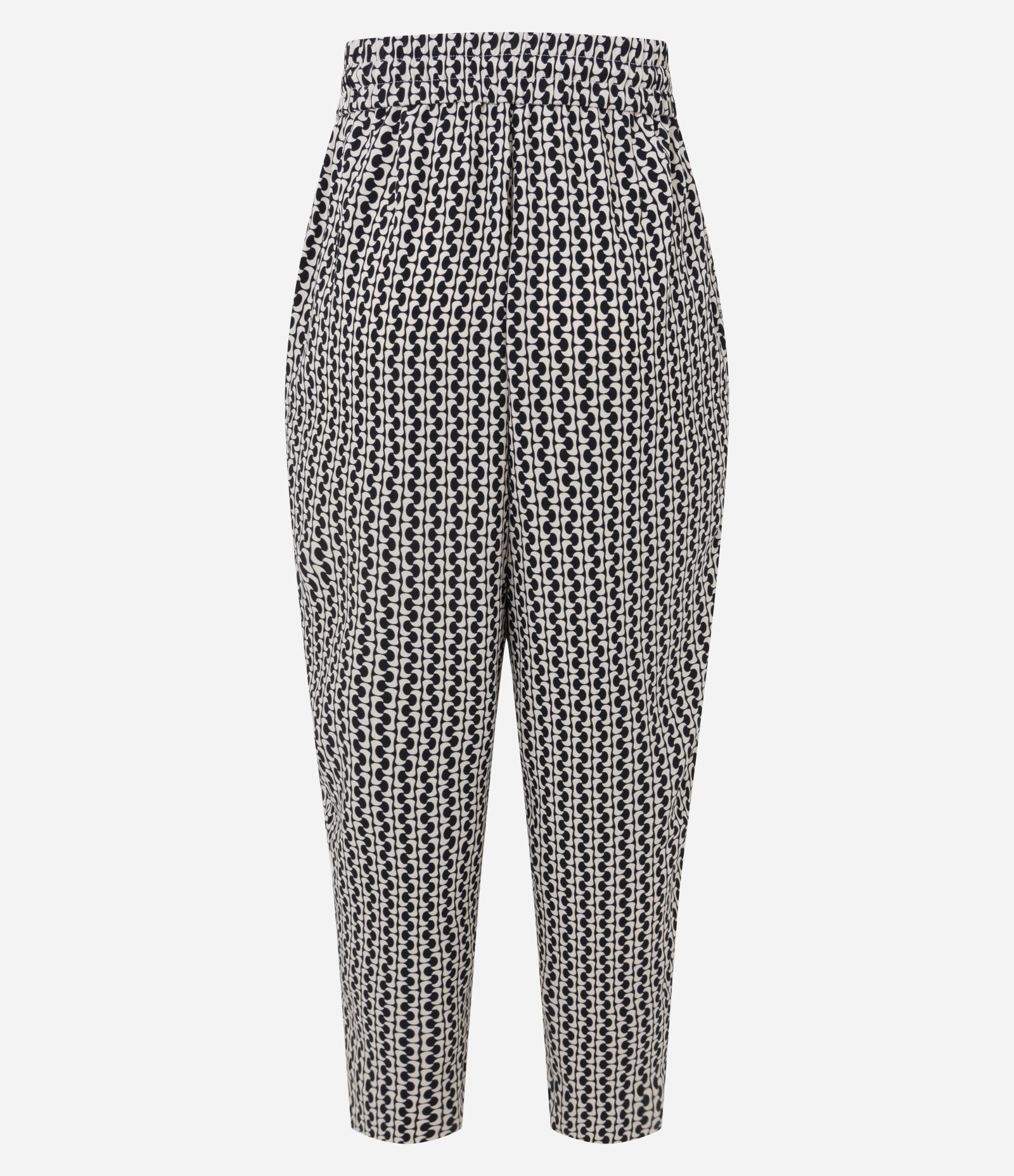 Calça Pijama em Crepe com Estampa Geométrica Preto 8