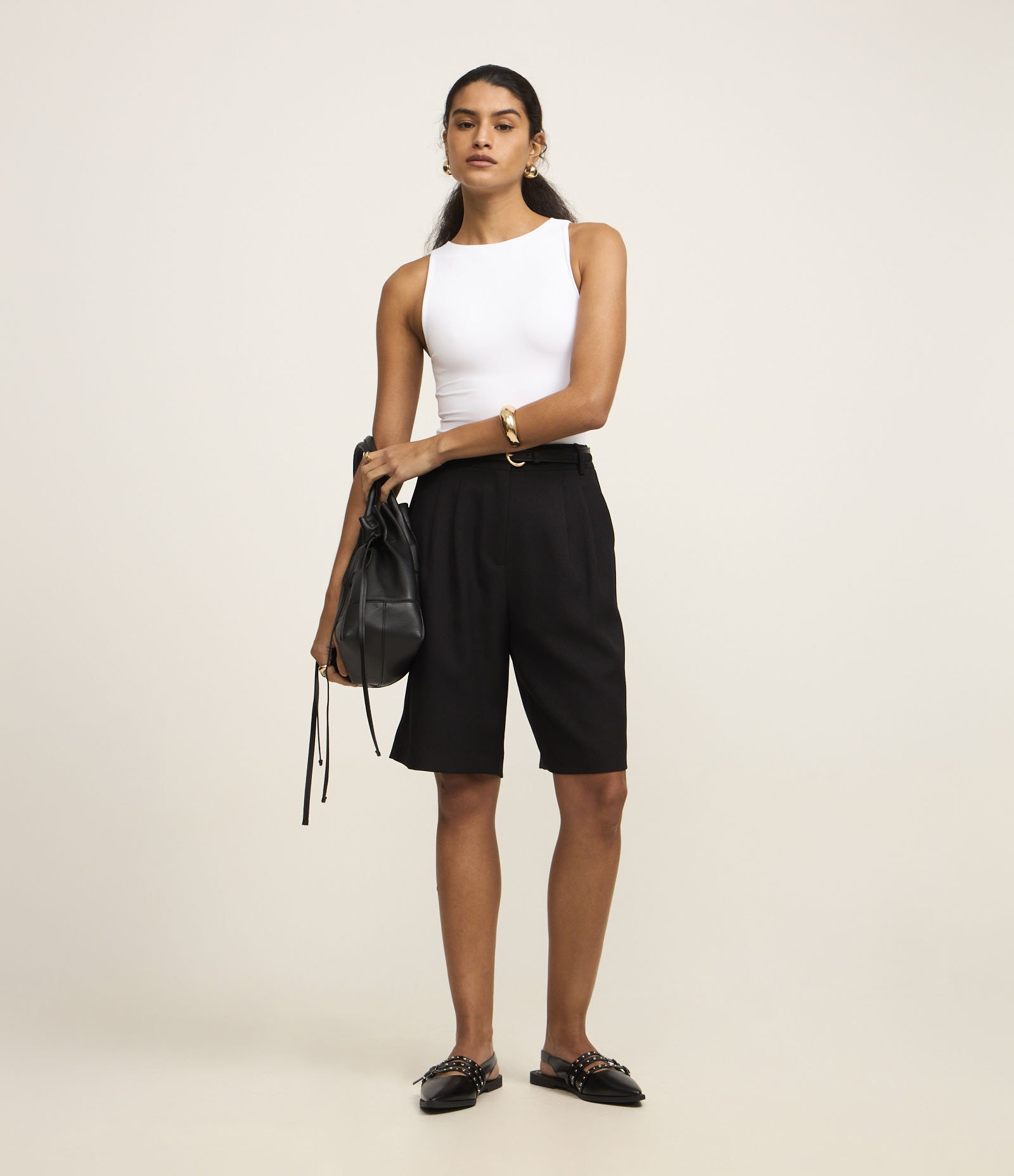 Body Básico em Poliamida com Gola Redonda Branco Neve 2