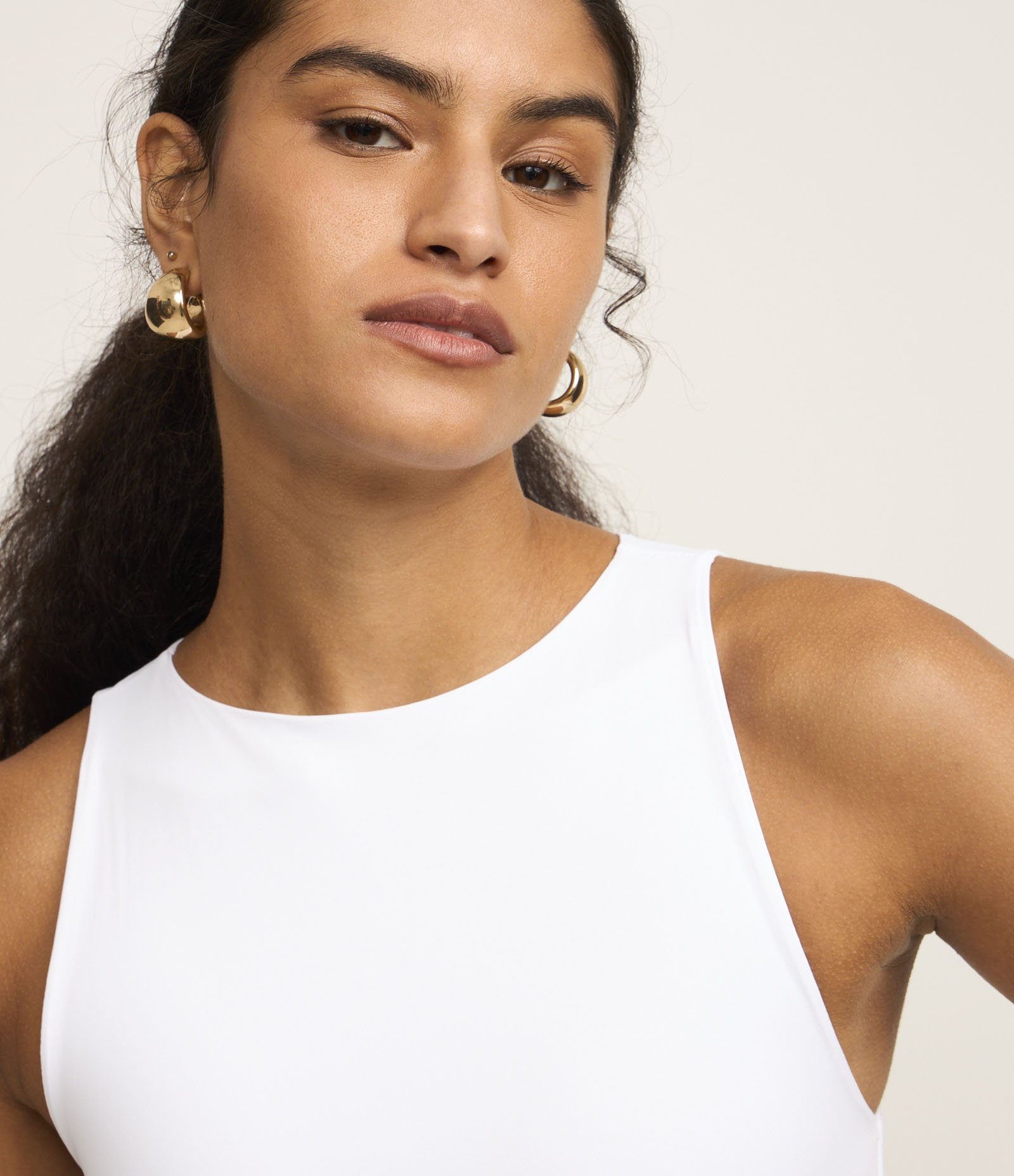 Body Básico em Poliamida com Gola Redonda Branco Neve 6