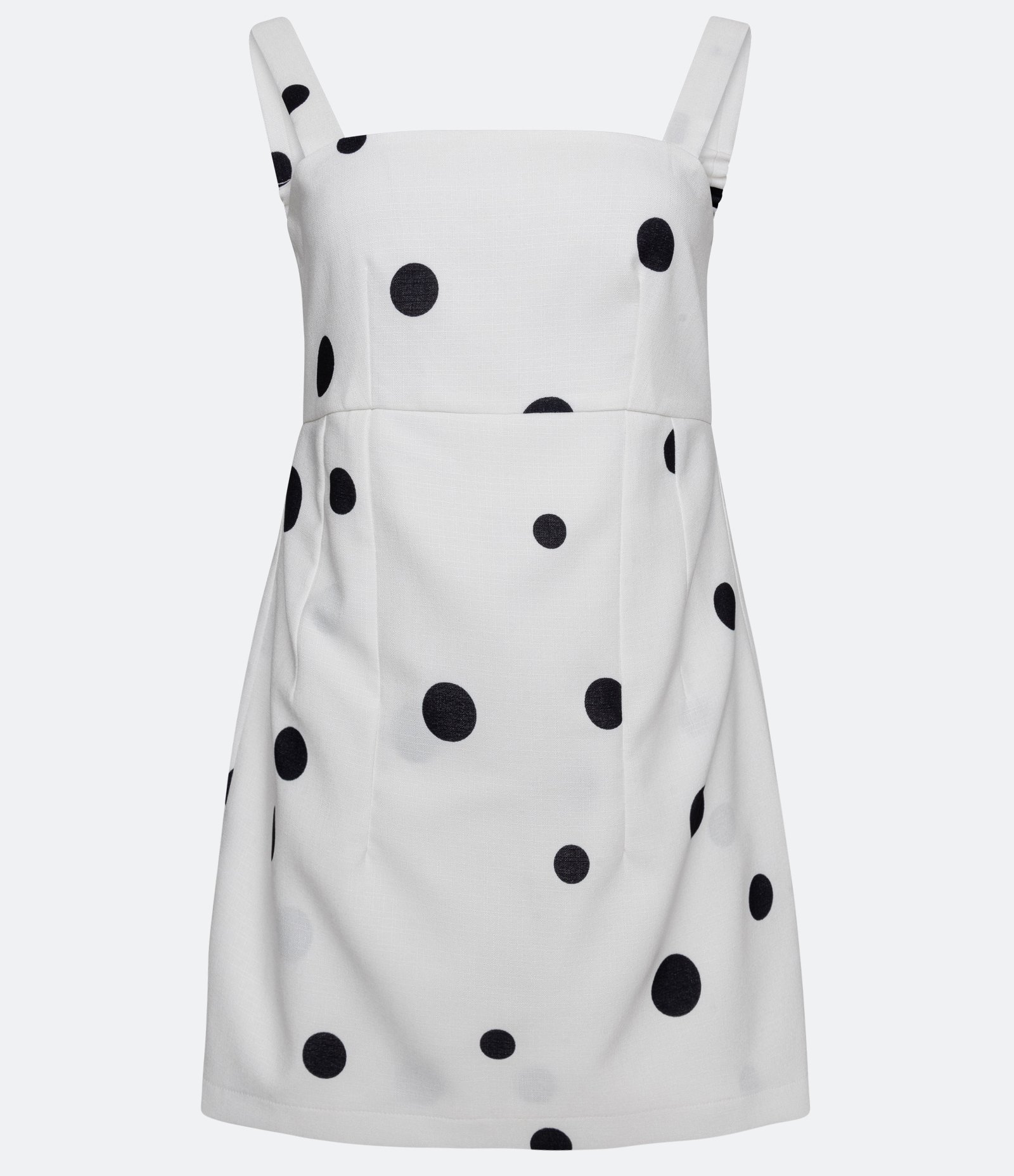 Macaquinho de Alça em Crepe com Transpasse Saia e Estampa Poá Branco Neve 6