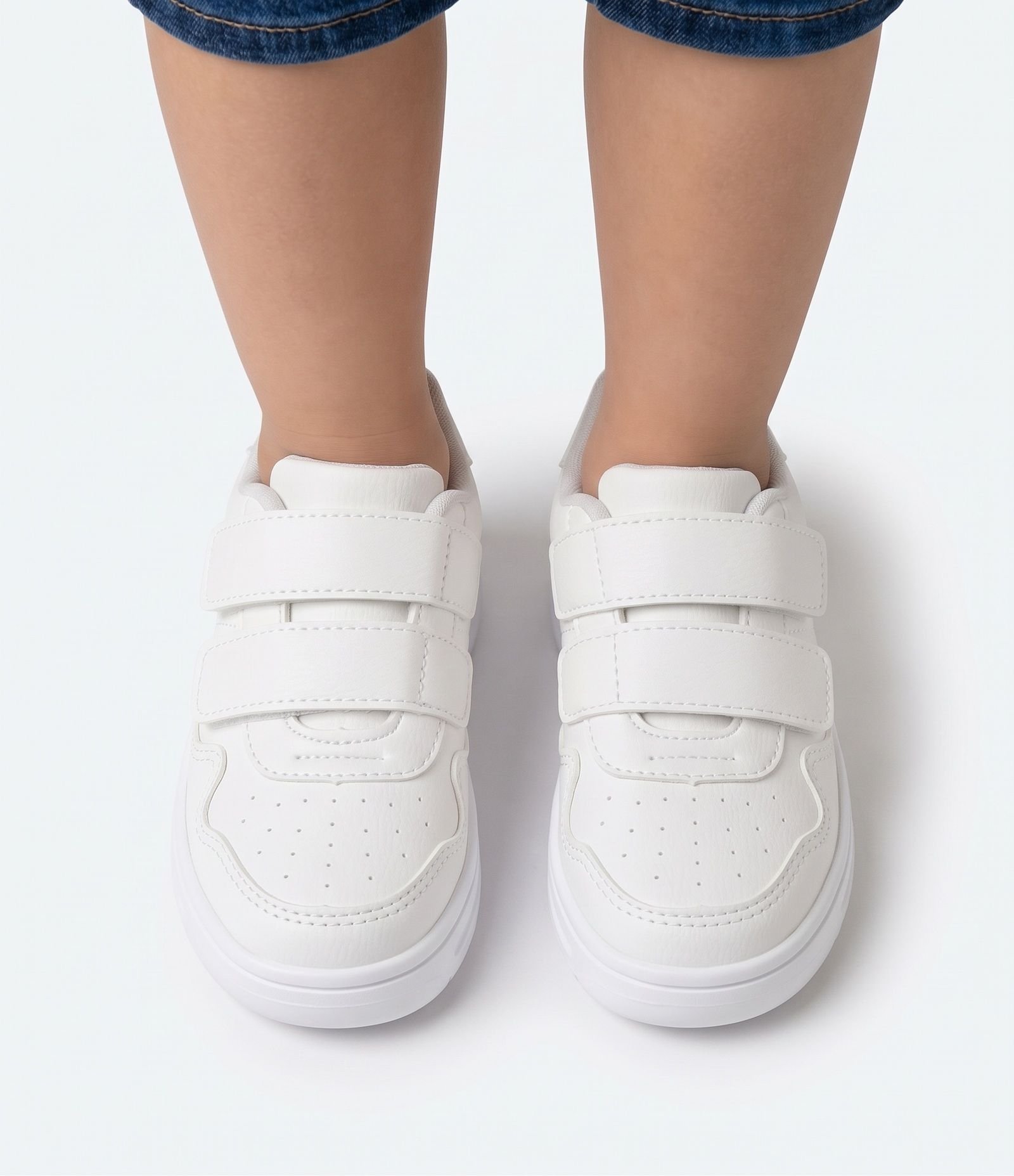 Tênis Infantil com Recortes Tiras de Velcro - Tam 20 ao 27 Branco 2