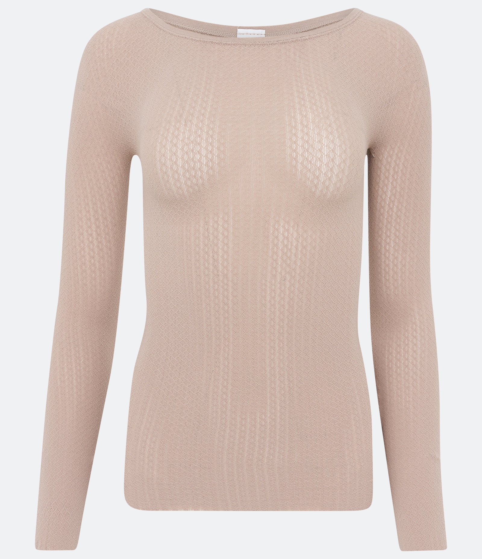 Blusa Camisete em Microfibra com Manga Longa sem Costura TriFil Bege 4