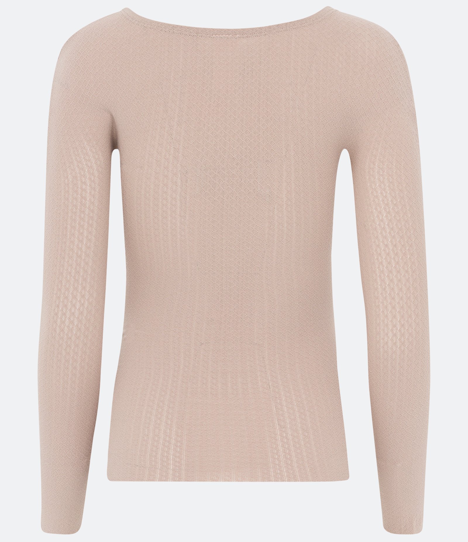 Blusa Camisete em Microfibra com Manga Longa sem Costura TriFil Bege 5