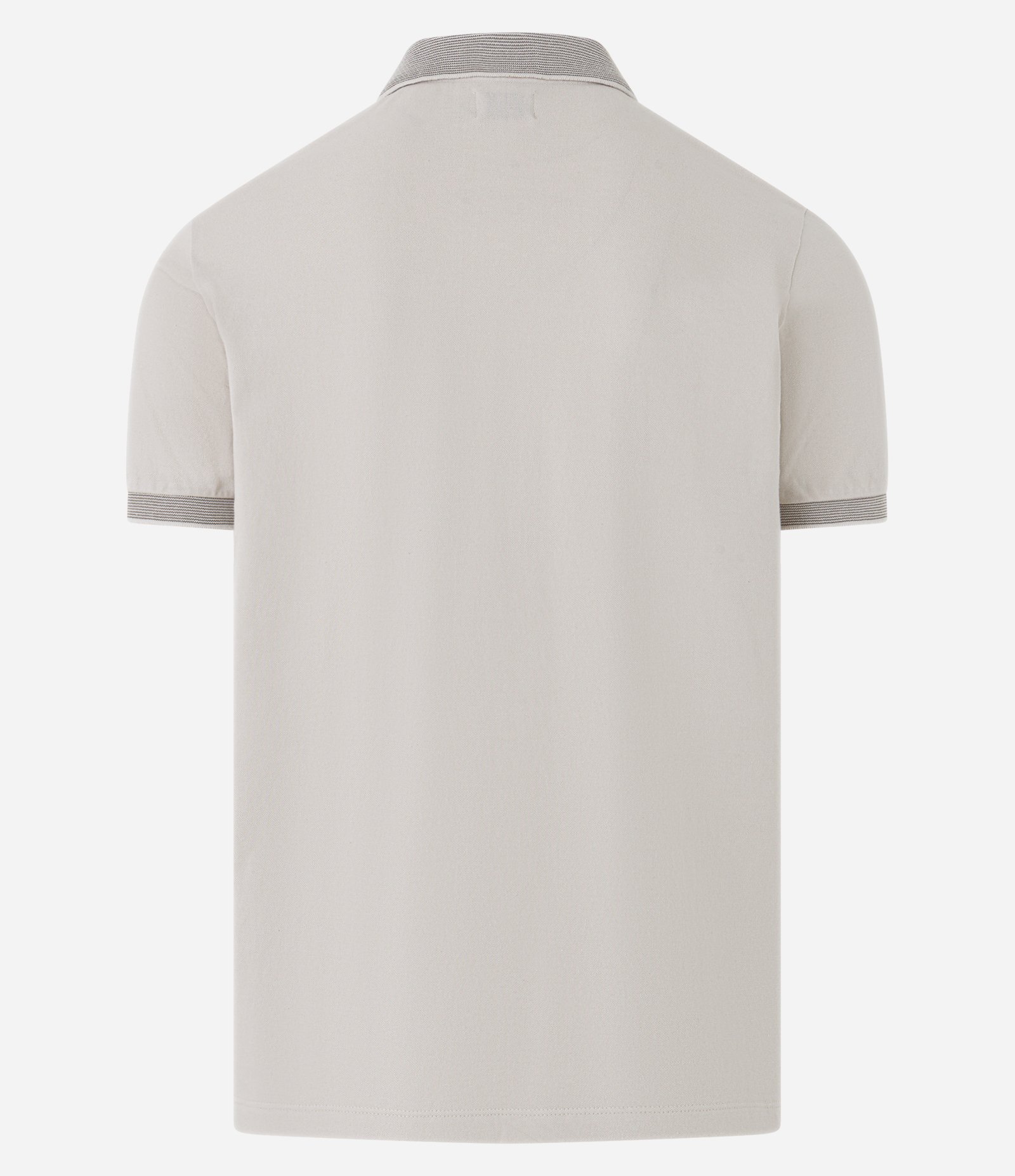 Camisa Polo Slim em Algodão com Botões e Detalhes Contrastantes Bege Gelo 7