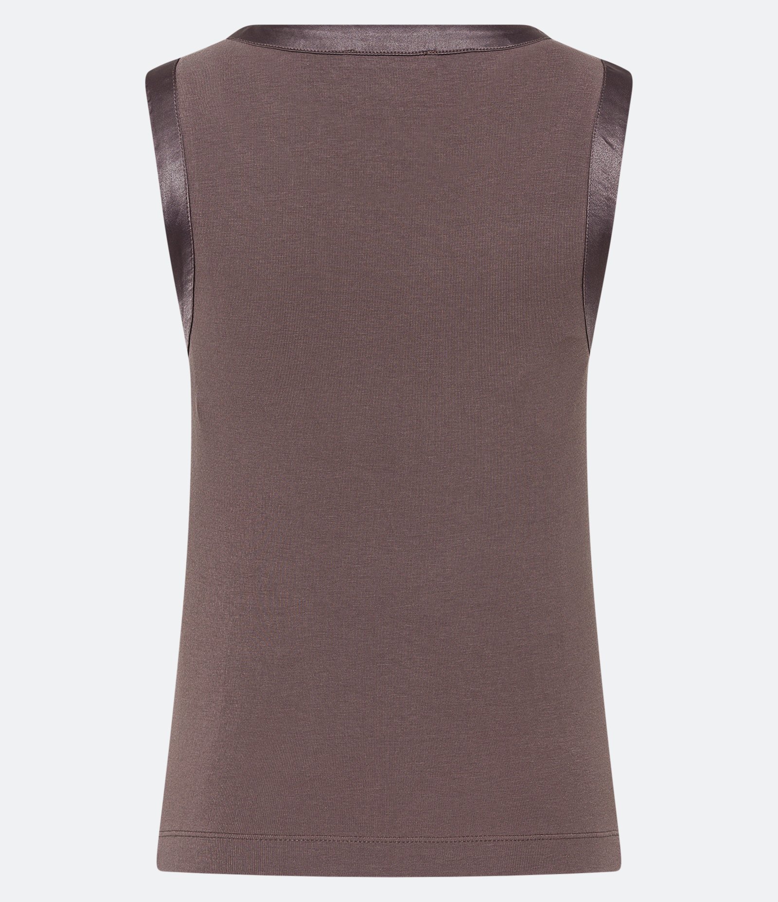 Blusa em Viscose com Cava Acetinada Marrom 7