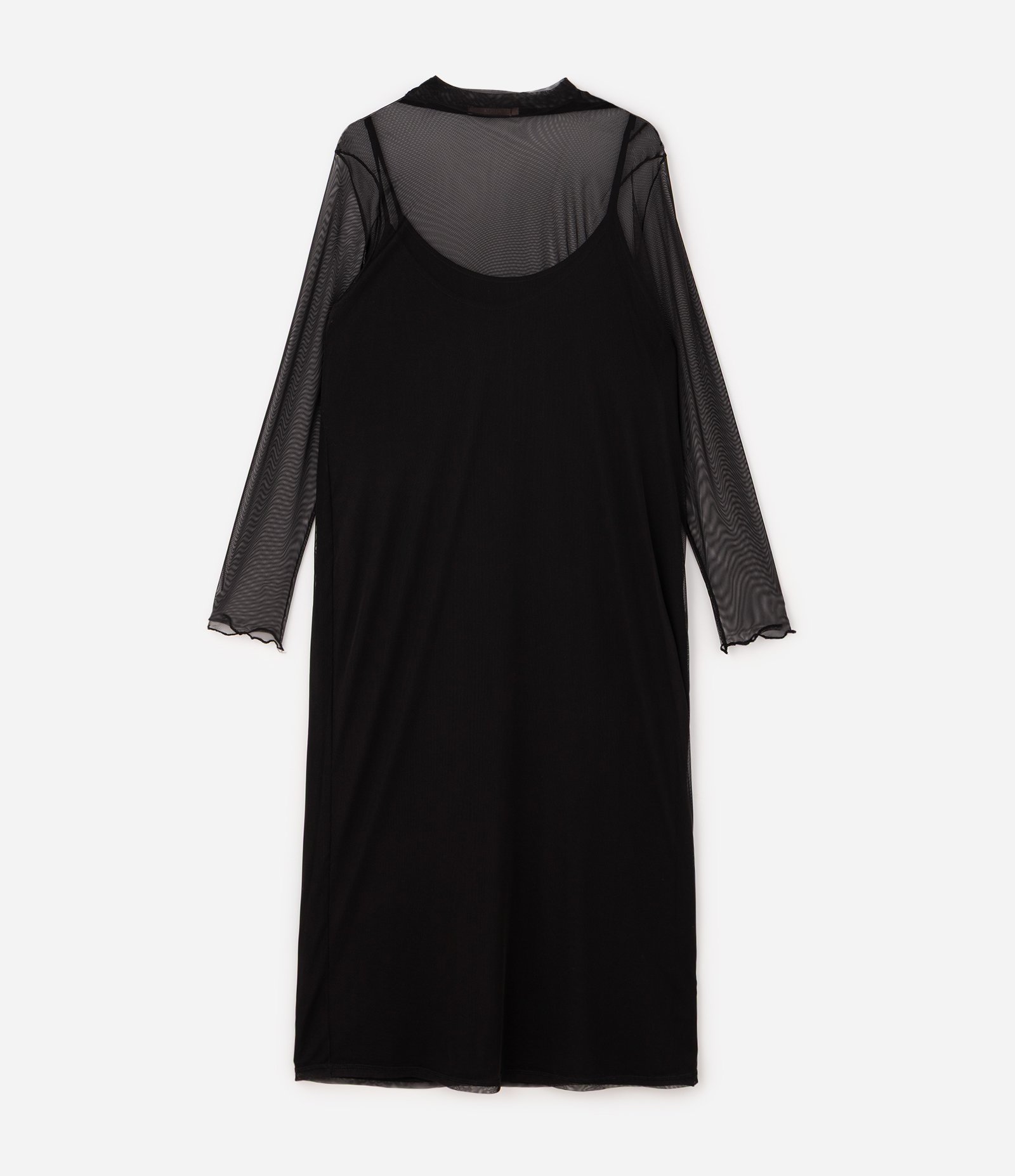 Vestido Midi em Tule com Manga Longa Curve & Plus Size Preto 7