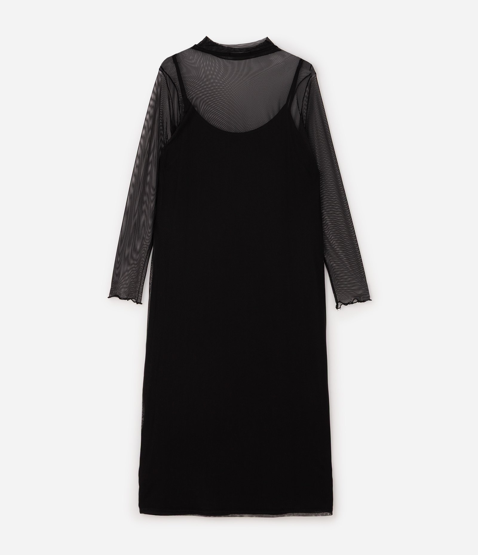 Vestido Midi em Tule com Manga Longa Curve & Plus Size Preto 8