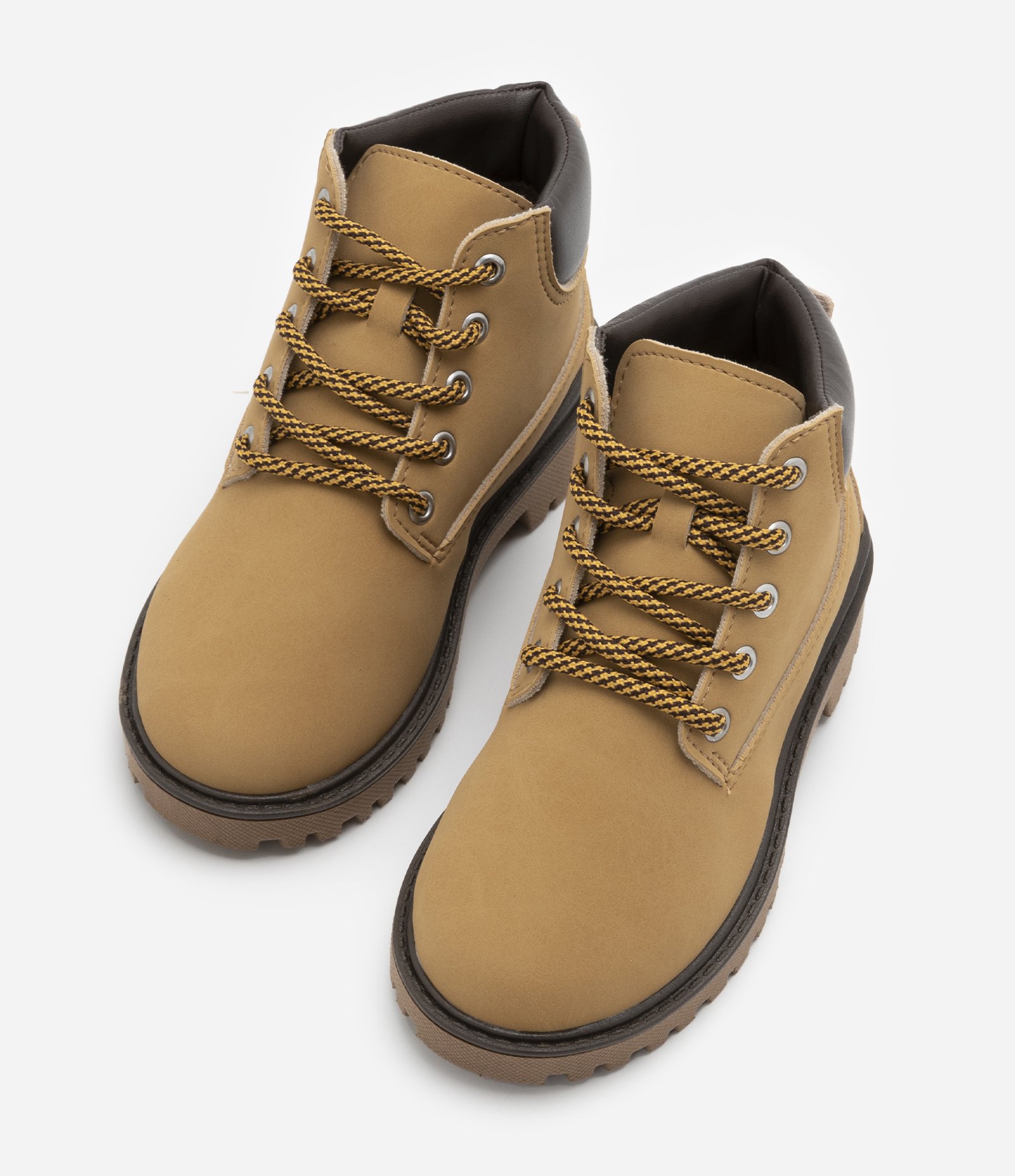 Bota Infantil com Sola Tratorada e Cadarço Bicolor - Tam 20 ao 26 Marrom Camel 2