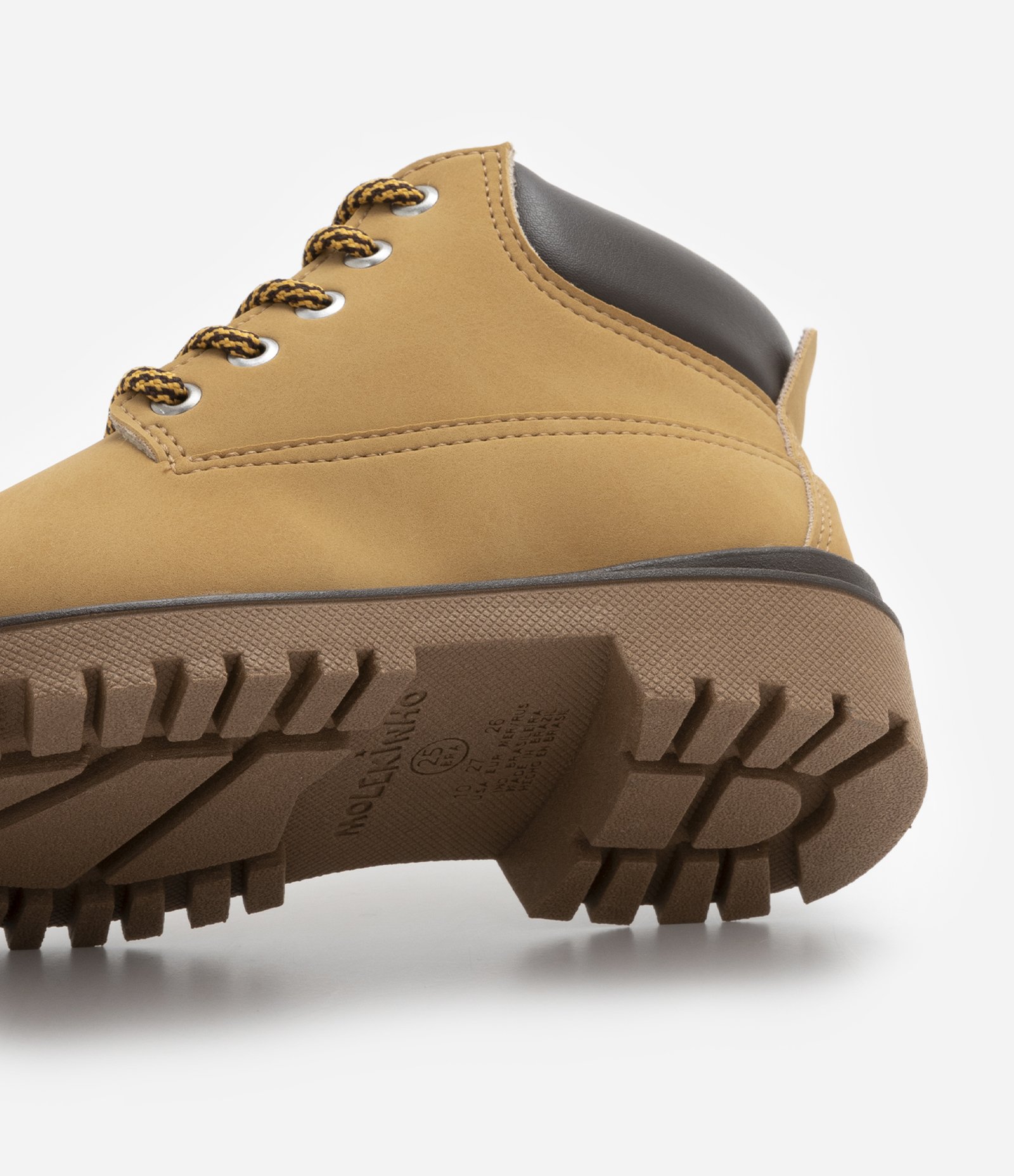 Bota Infantil com Sola Tratorada e Cadarço Bicolor - Tam 20 ao 26 Marrom Camel 3