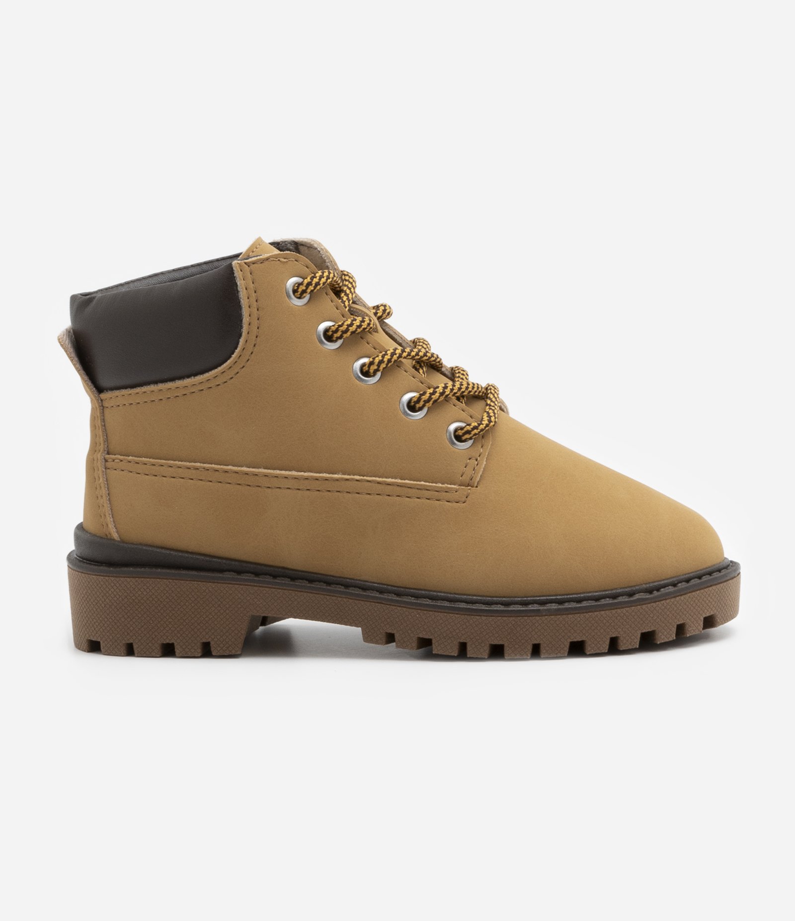 Bota Infantil com Sola Tratorada e Cadarço Bicolor - Tam 20 ao 26 Marrom Camel 5