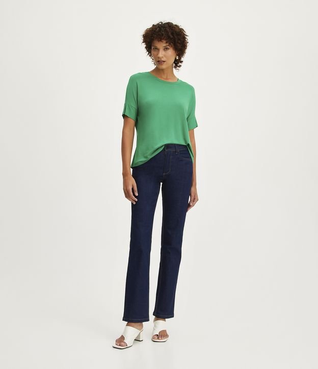 Blusa en Viscosa con Mangas Cortas sin Sisas Verde 3