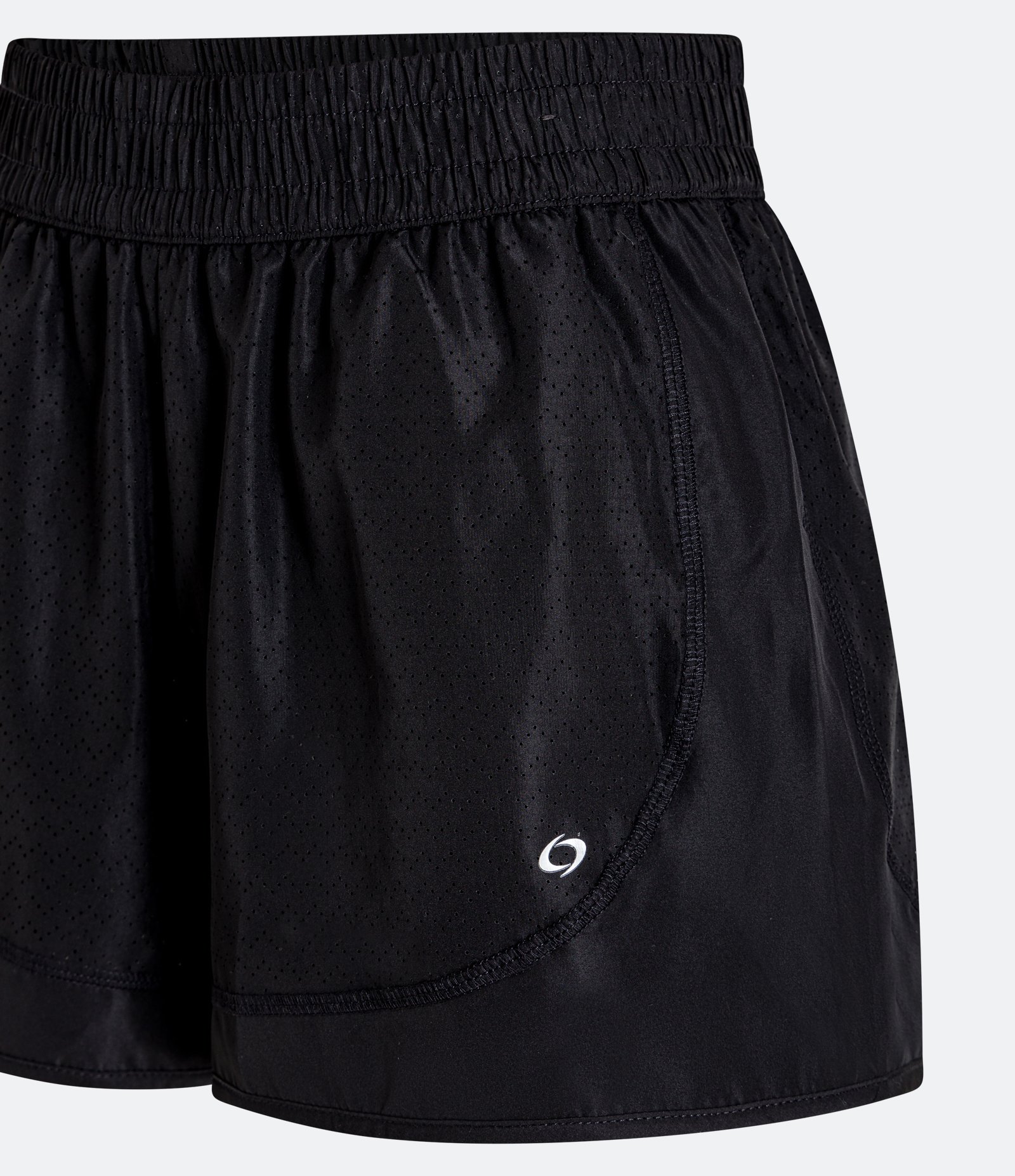 Bermuda Esportiva em Poliéster com Textura de Furinhos Preto 7