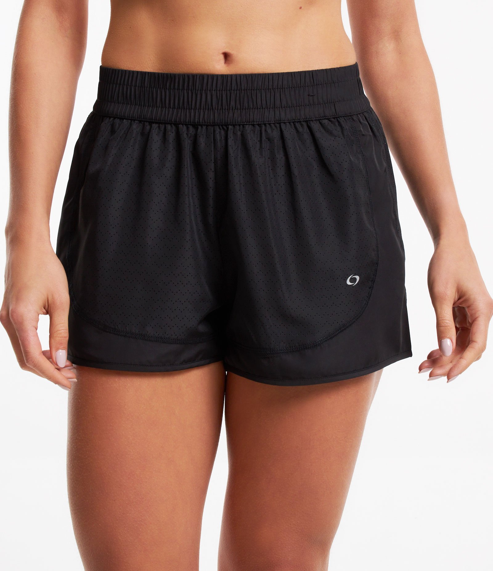 Bermuda Esportiva em Poliéster com Textura de Furinhos Preto 2