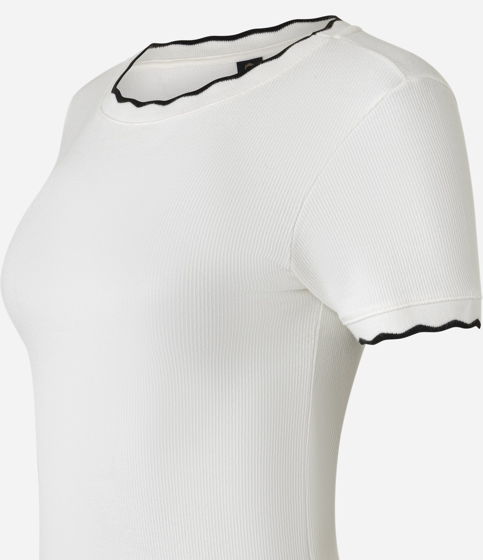 Blusa em Algodão com Gola e Manga Onduladas Branco Neve 5