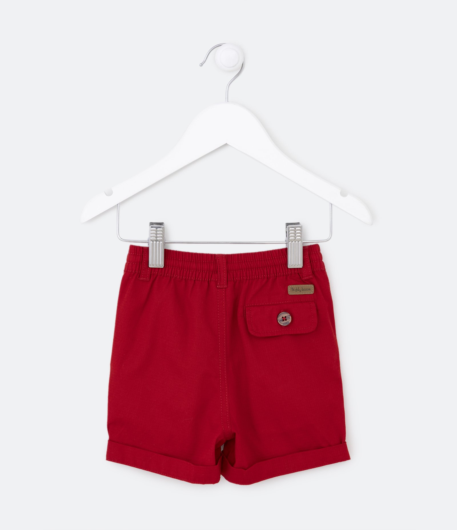Bermuda Básica Infantil em Sarja com Cordão Bicolor - Tam 0 a 18 meses Vermelho 3