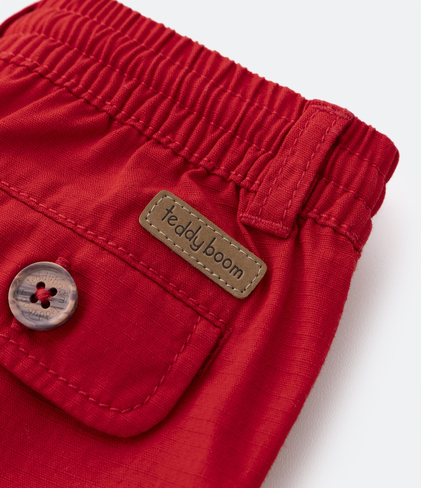 Bermuda Básica Infantil em Sarja com Cordão Bicolor - Tam 0 a 18 meses Vermelho 5