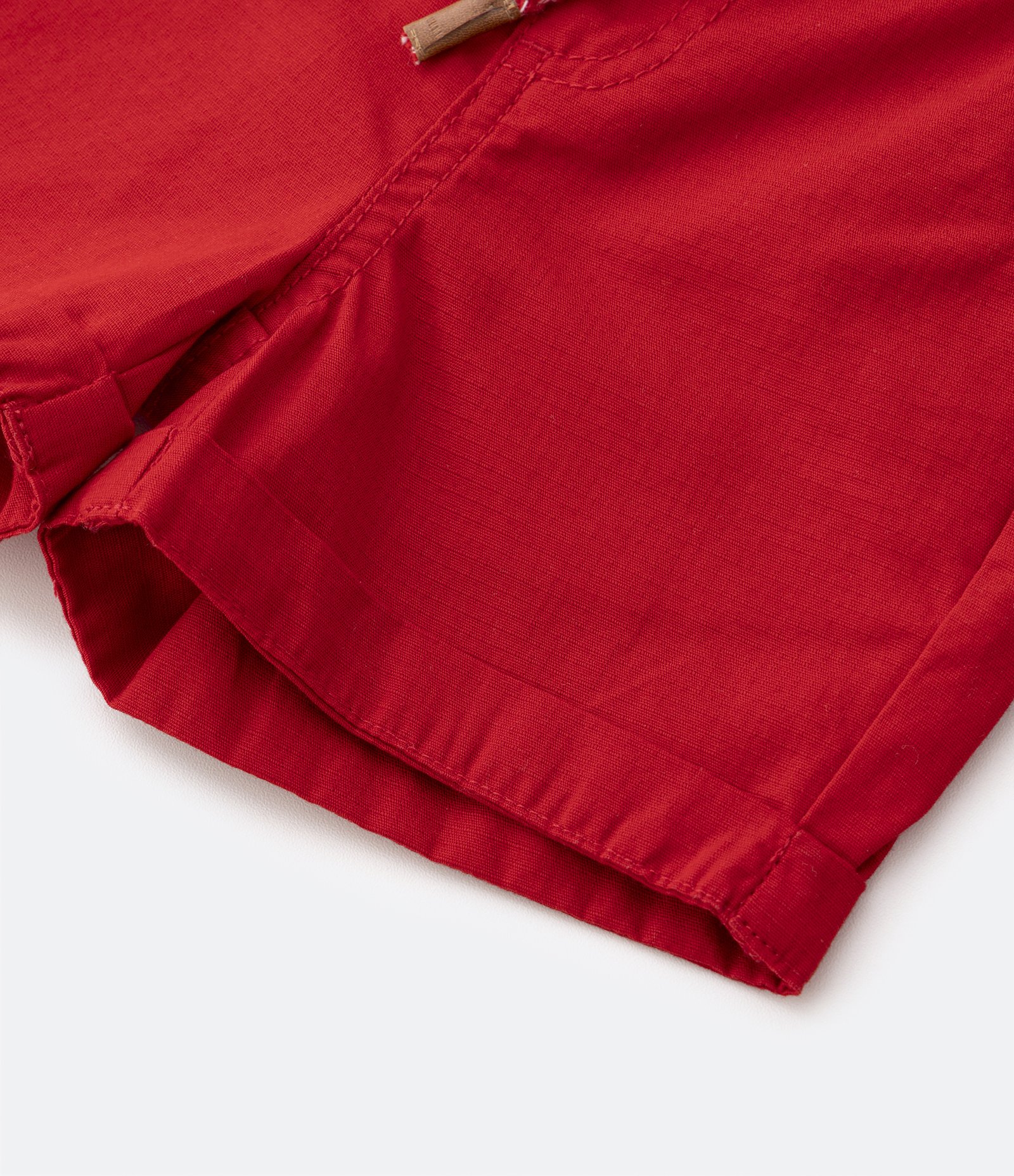 Bermuda Básica Infantil em Sarja com Cordão Bicolor - Tam 0 a 18 meses Vermelho 6