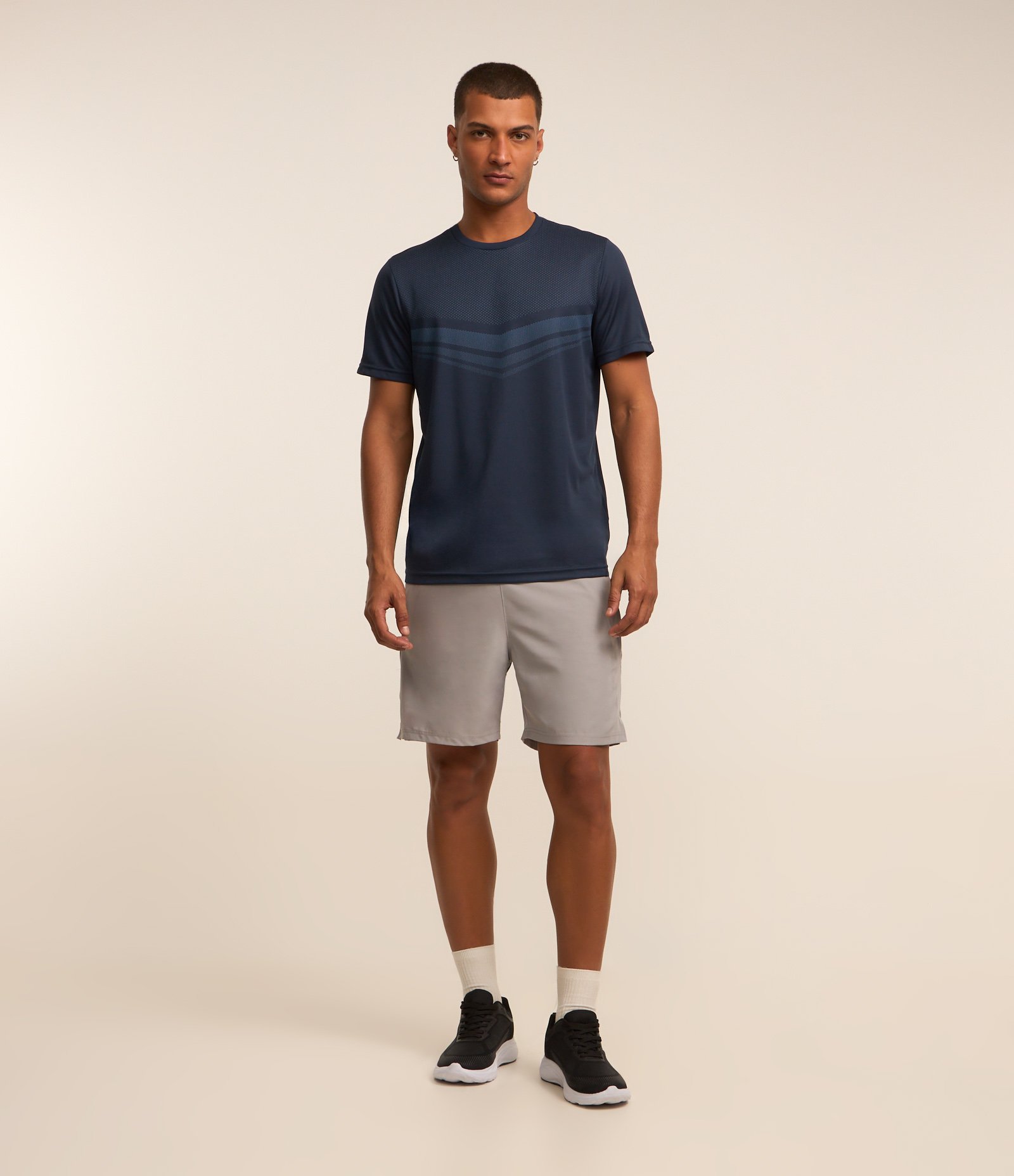 Camiseta Esportiva com Estampa Delta Pontilhado e Manga Curta Azul 2